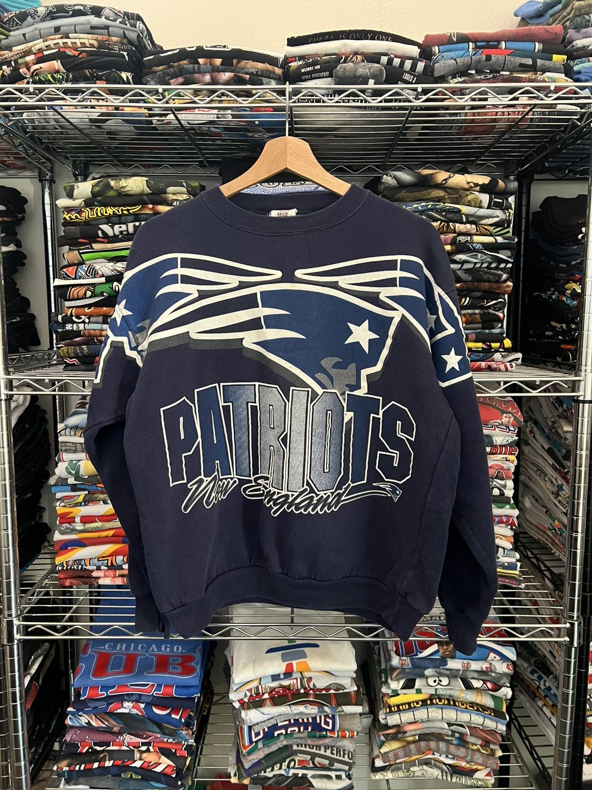 NFL 90s Cliff Engle New England Patriots AOP Crewneck Game Day Size US L / EU 52-54 / 3 - 2 Thumbnail