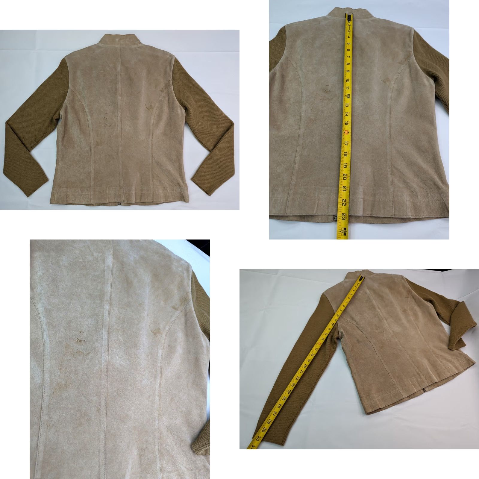 Coldwater Creek COLDWATER CREEK Suede Leather Jacket Women M Zip Crew Neck w Ribbed Sleeves Size M / US 6-8 / IT 42-44 - 8 Thumbnail