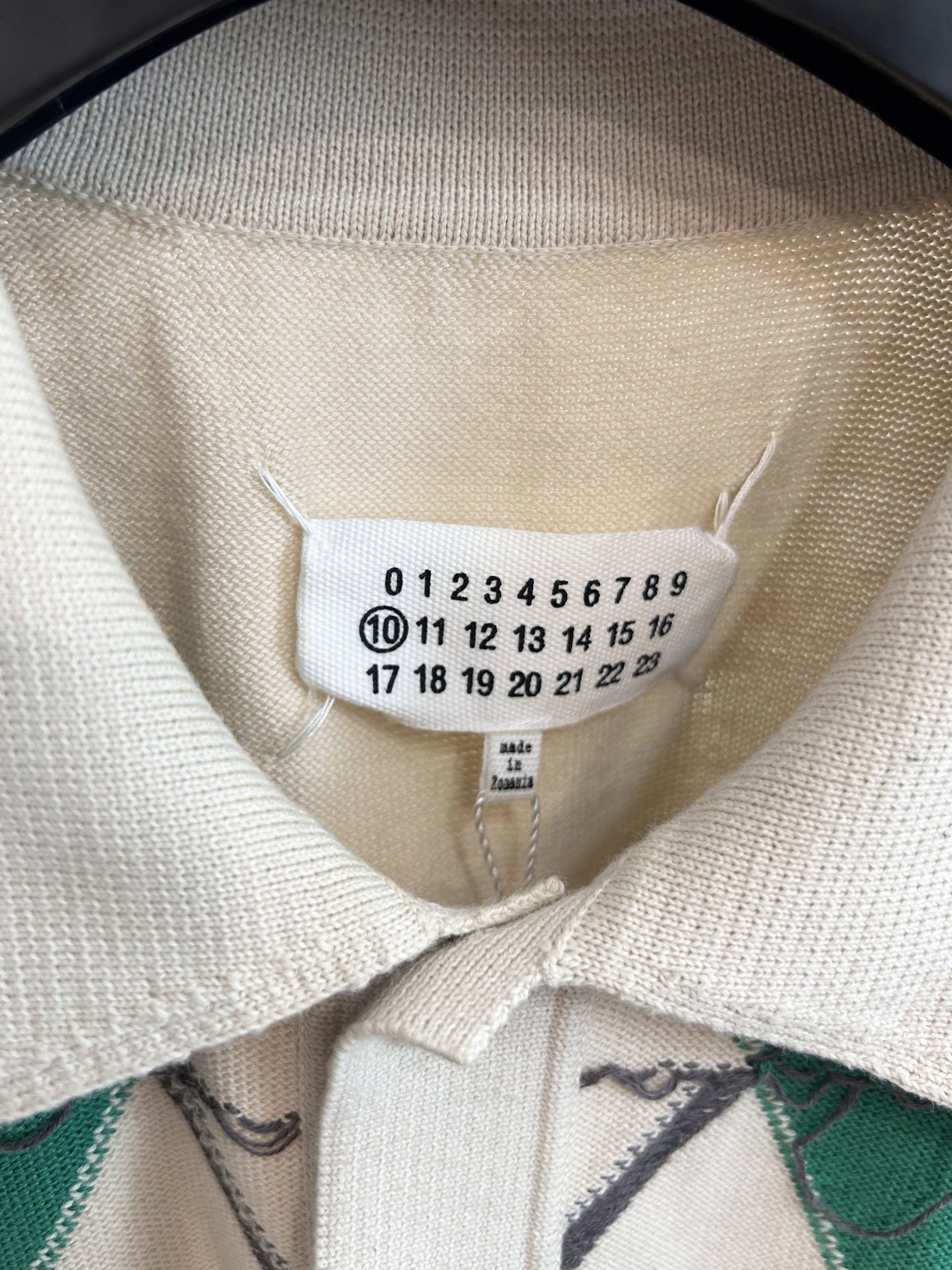 Maison Margiela MAISON MARGIELA Distressed Argyle Knit Polo Size US L / EU 52-54 / 3 - 4 Thumbnail