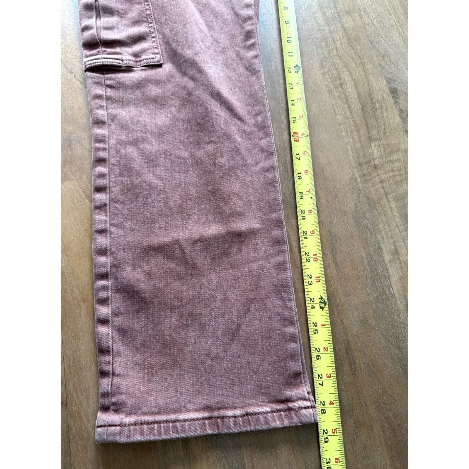Denime Vervet Jeans Womens Size 29 Red Cargo Straight Leg Denim X-Long? Size 29" - 7 Thumbnail