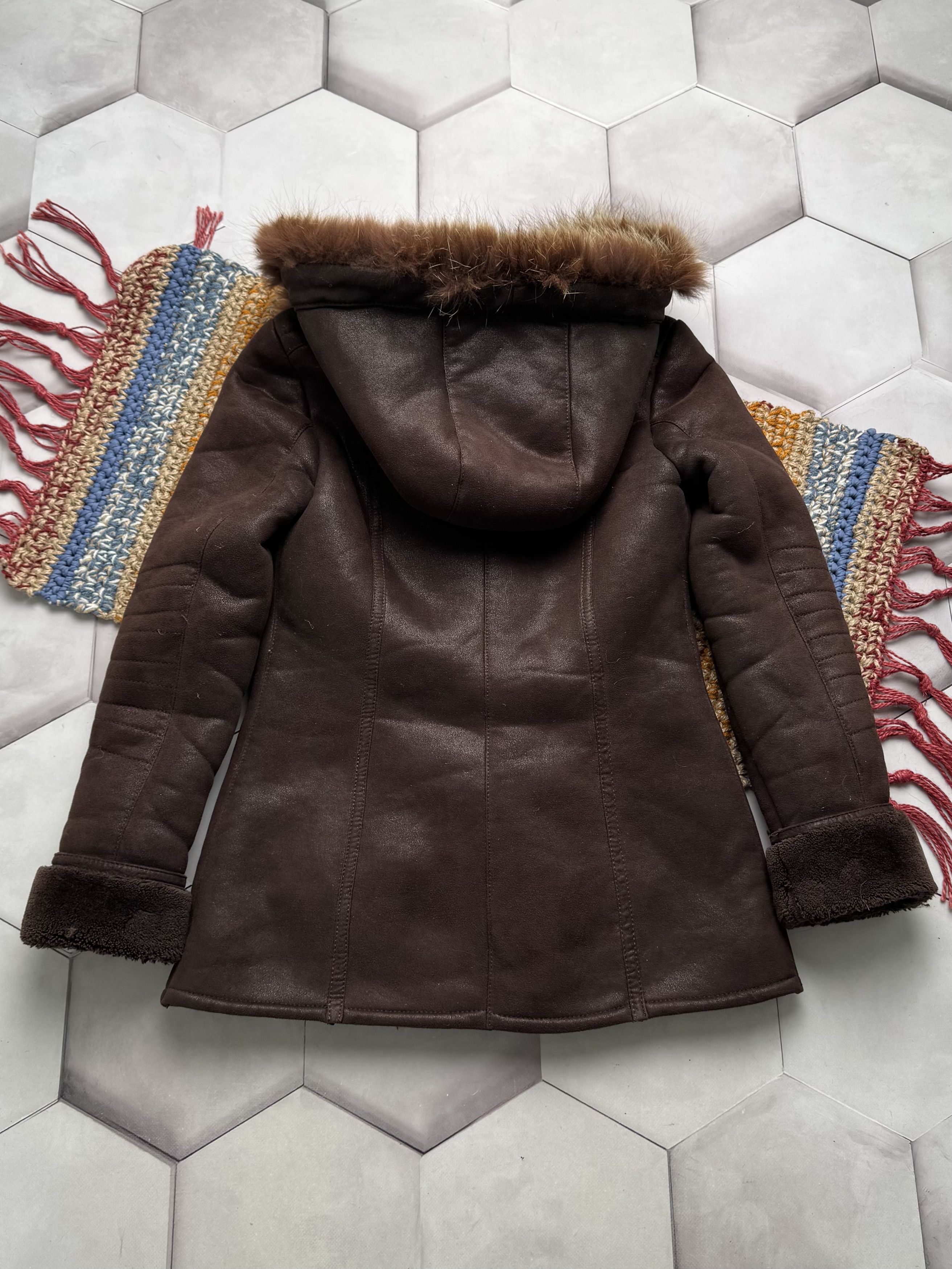 Vintage Vintage Faux Sheepskin Hooded Coat (E4) Size L / US 10 / IT 46 - 5 Thumbnail