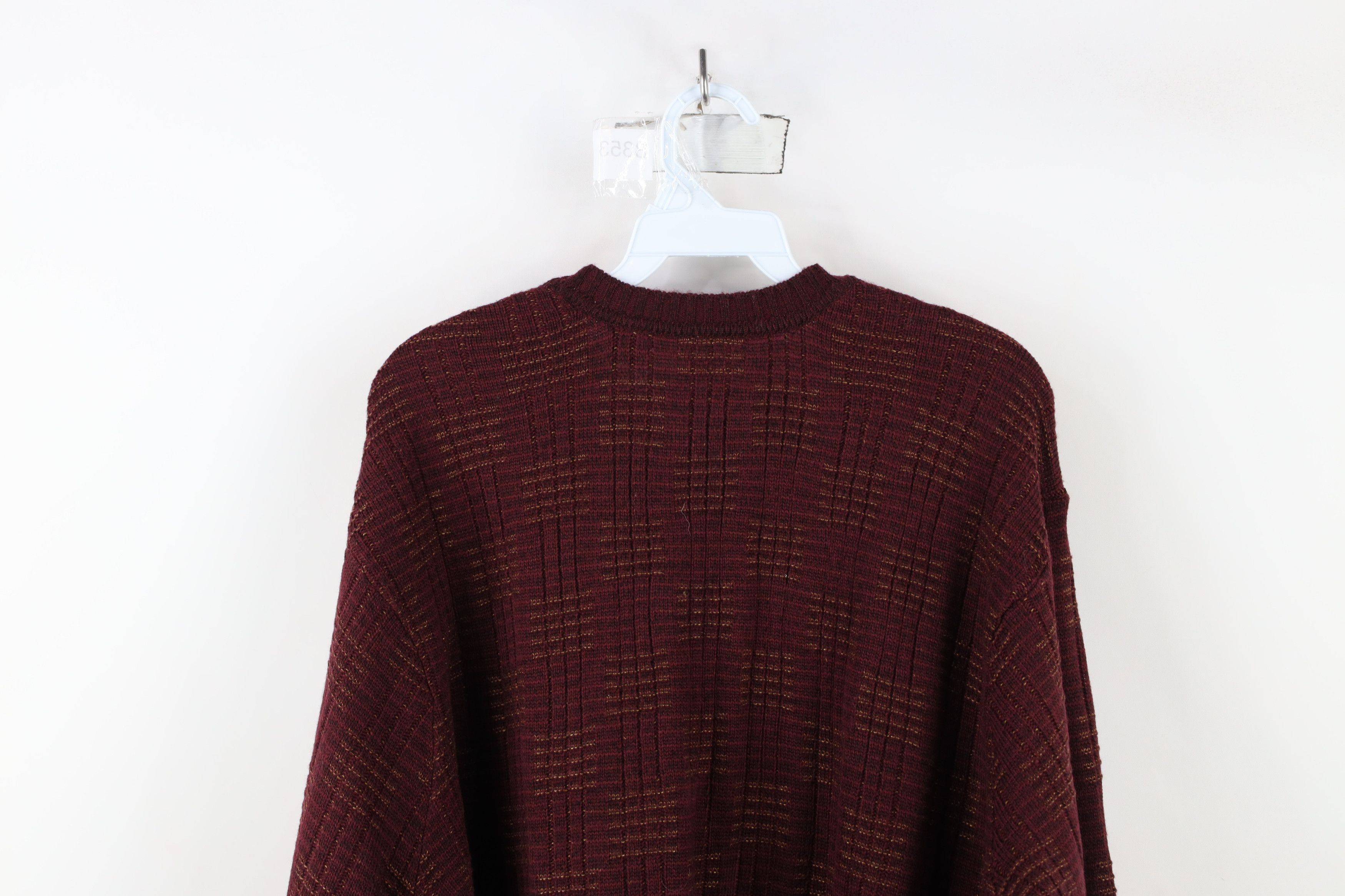 Vintage Vintage 90s Streetwear Checkered Ribbed Crewneck Sweater Size US L / EU 52-54 / 3 - 9 Thumbnail