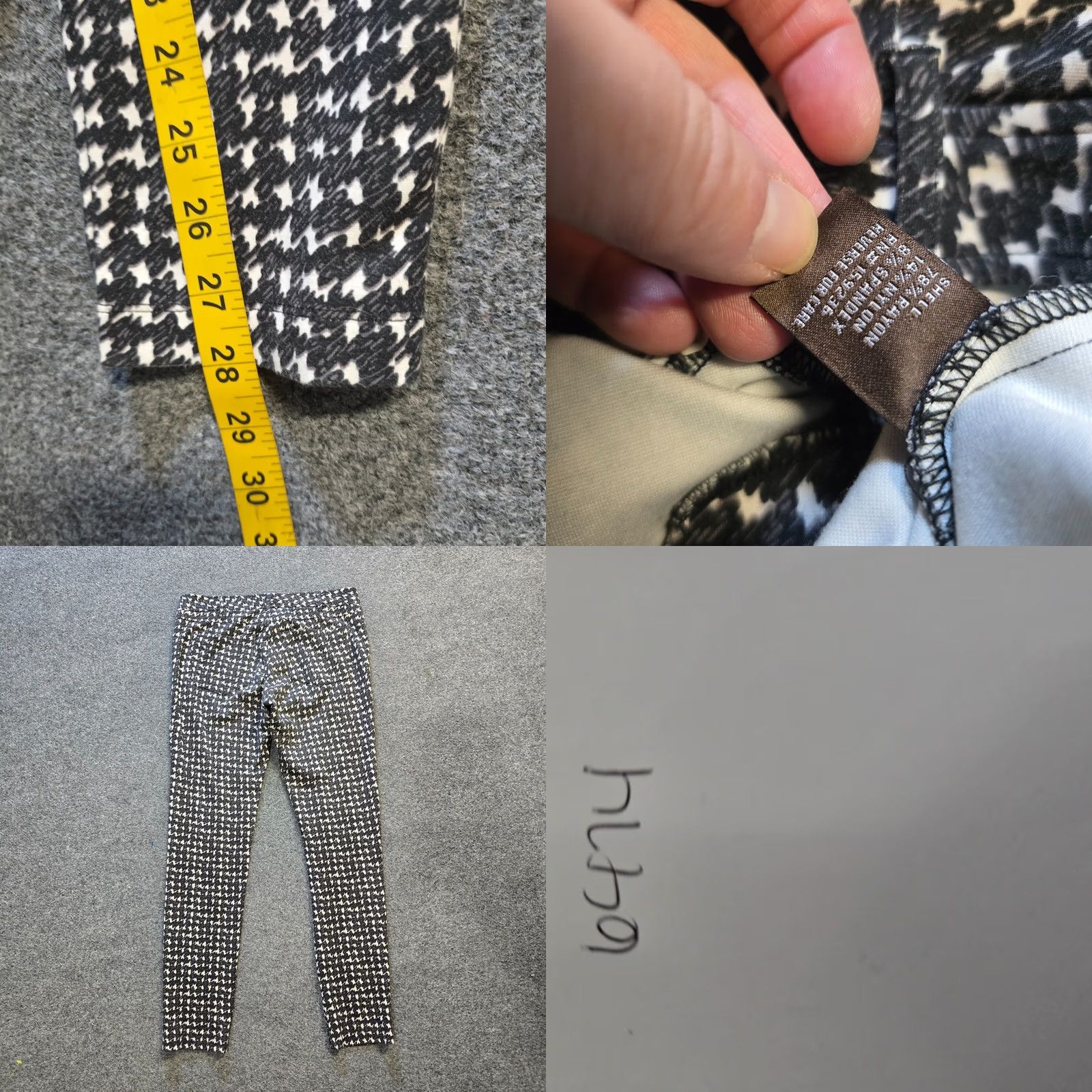 J.McLaughlin J. McLaughlin Pants Womens Size 2 Gray Abstract Houndstooth Stretch Skinny Casual Trousers Size 26" / US 2 / IT 38 - 8 Thumbnail