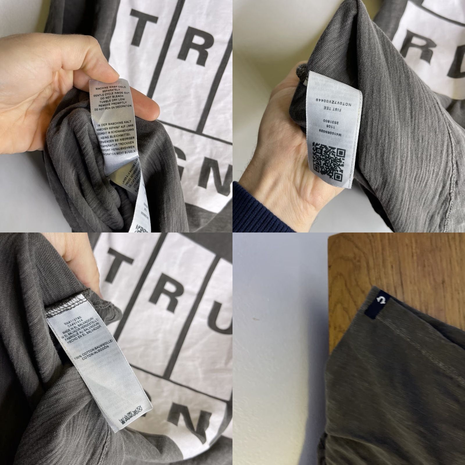 True Religion VINTAGE True Religion T-Shirt Mens Regular Gray Cotton Double-Sided Graphic Designer 90s Y2K Men Short Sleeve Crew Neck Medium Size US M / EU 48-50 / 2 - 8 Thumbnail