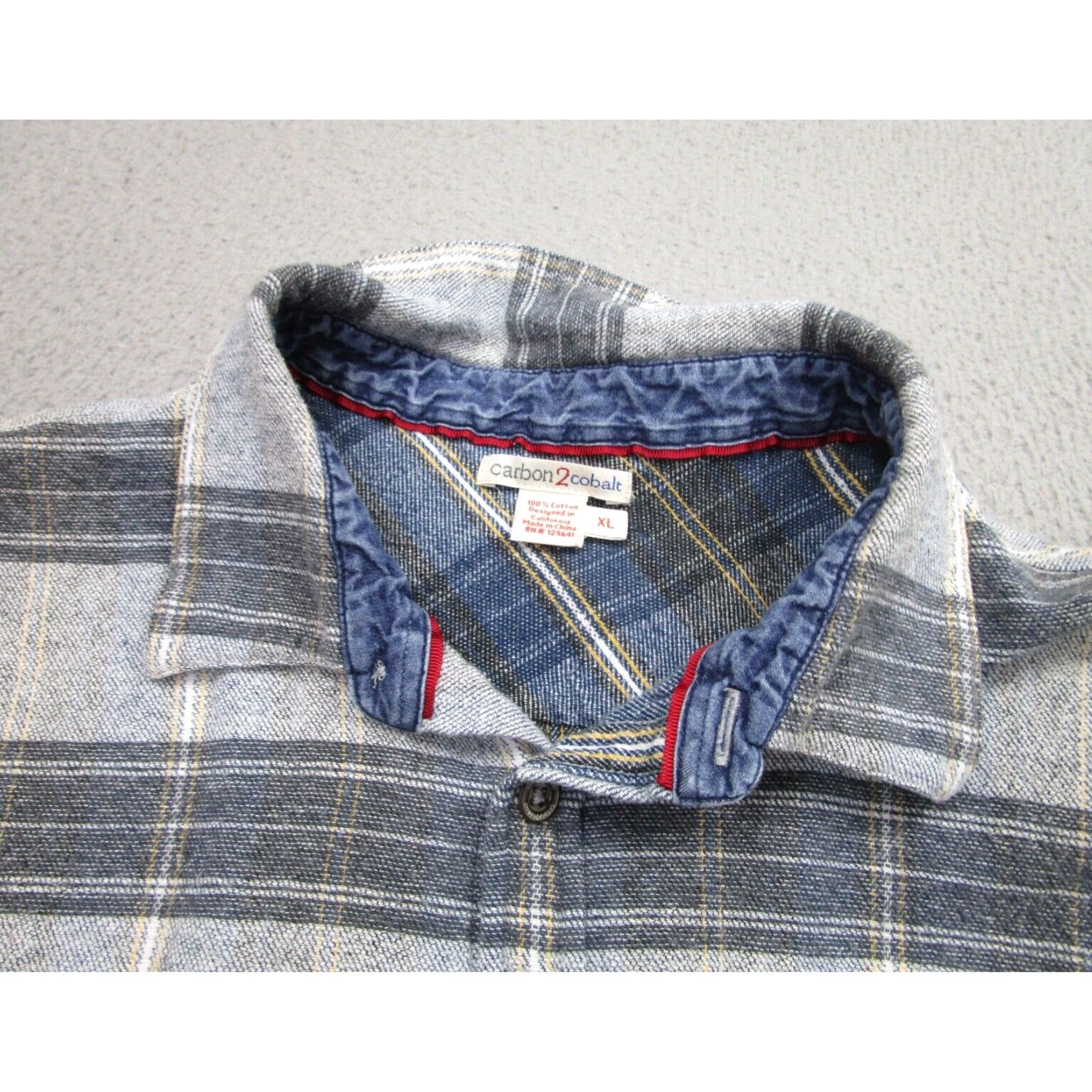 Vintage Mens Large Extra Large XL Gray Plaid Flannel Shirt Carbon 2 Cobalt Size US XL / EU 56 / 4 - 3 Thumbnail