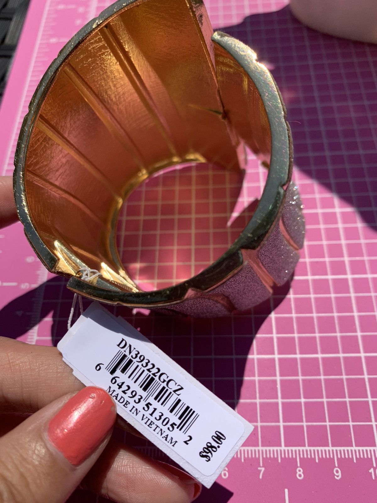 Designer Nadri luxury Greek Hinged wide cuff bangle Sparkling bracele Size ONE SIZE - 6 Thumbnail