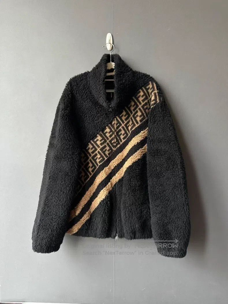 Fendi Fendi Striped Wool Teddy Coat Size US XL / EU 56 / 4 - 1 Thumbnail
