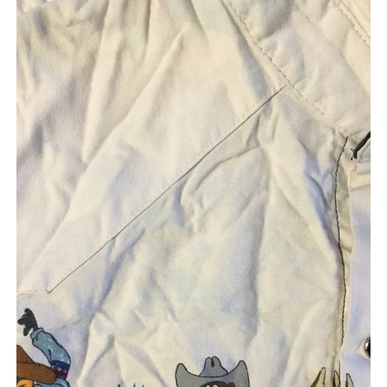 Vtg 90s Looney Tunes Faded Pearl Snap Shirt XXL Bugs Bunny Cartoon Western Shirt Mens 2XL Black T-Shirt Disney Warner Bros Holiday?