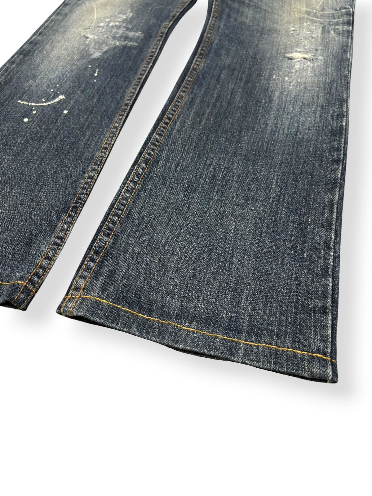 14th Addiction Vintage Steer Blue Whiskers Paint Splatter Distressed Jeans Size US 32 / EU 48 - 8 Thumbnail