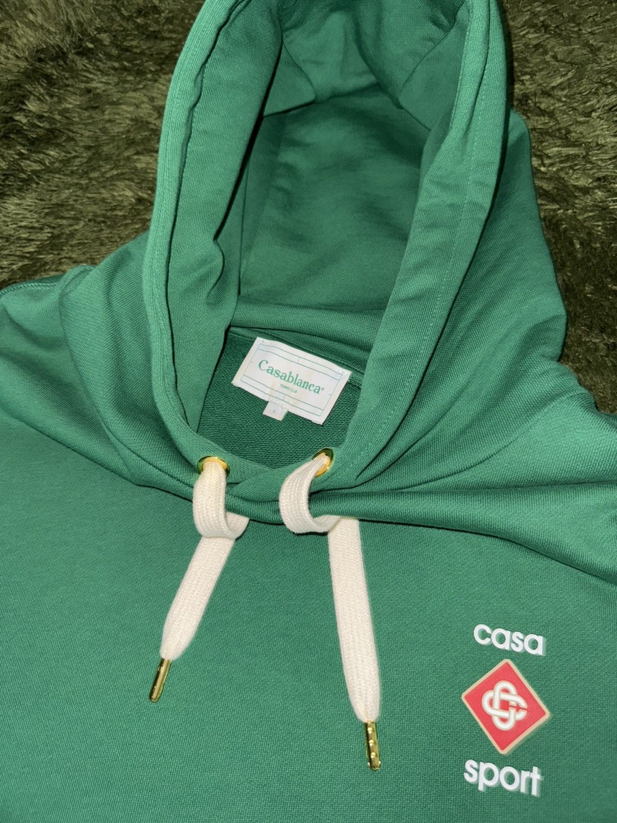 Casablanca [L] Casablanca Casa Sport Textured Logo Hoodie Green Size US L / EU 52-54 / 3 - 3 Thumbnail