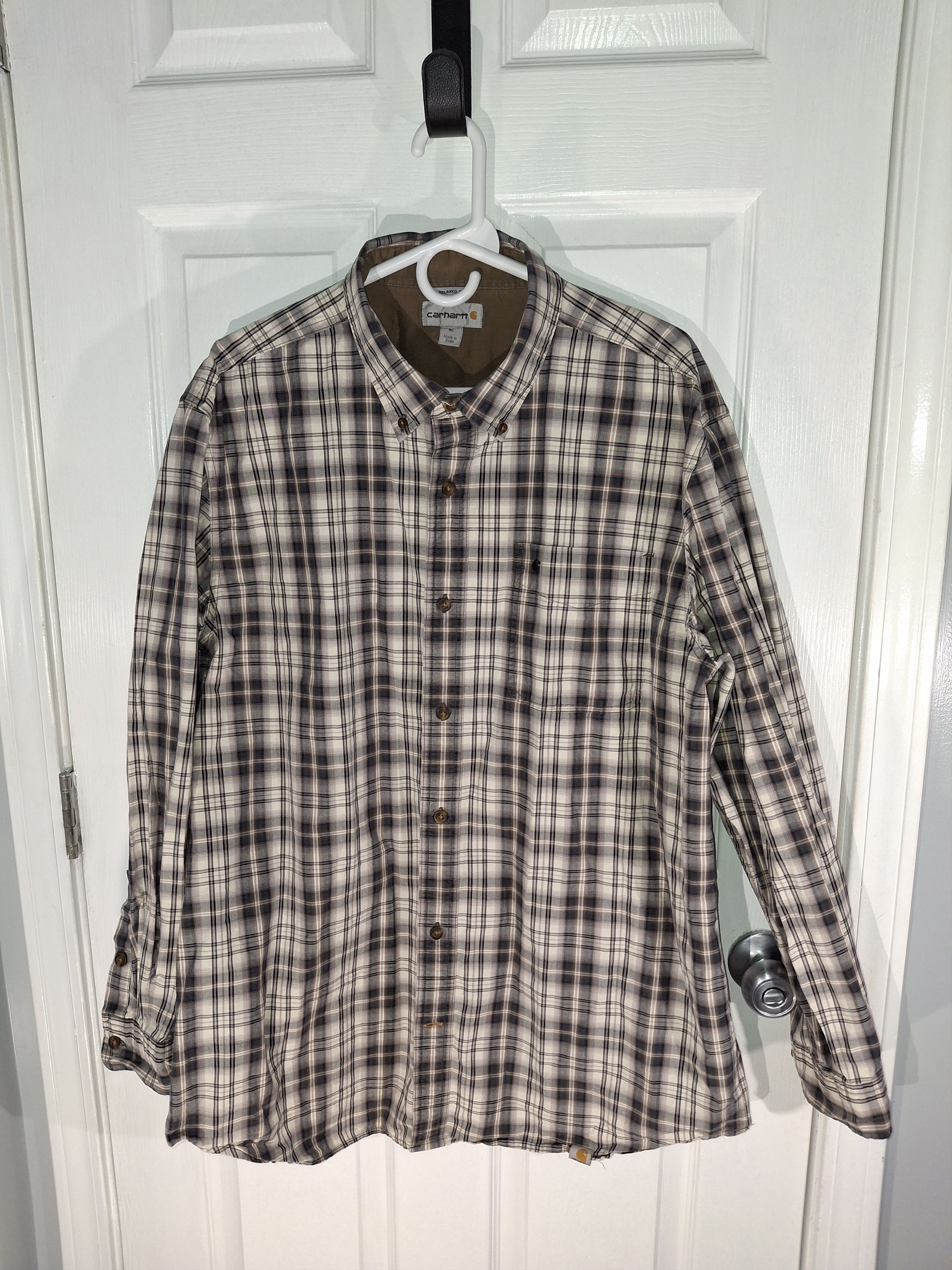Carhartt Carhartt Relaxed Fit Plaid Long Sleeve Button Down Shirt XL Size US XL / EU 56 / 4 - 1 Thumbnail