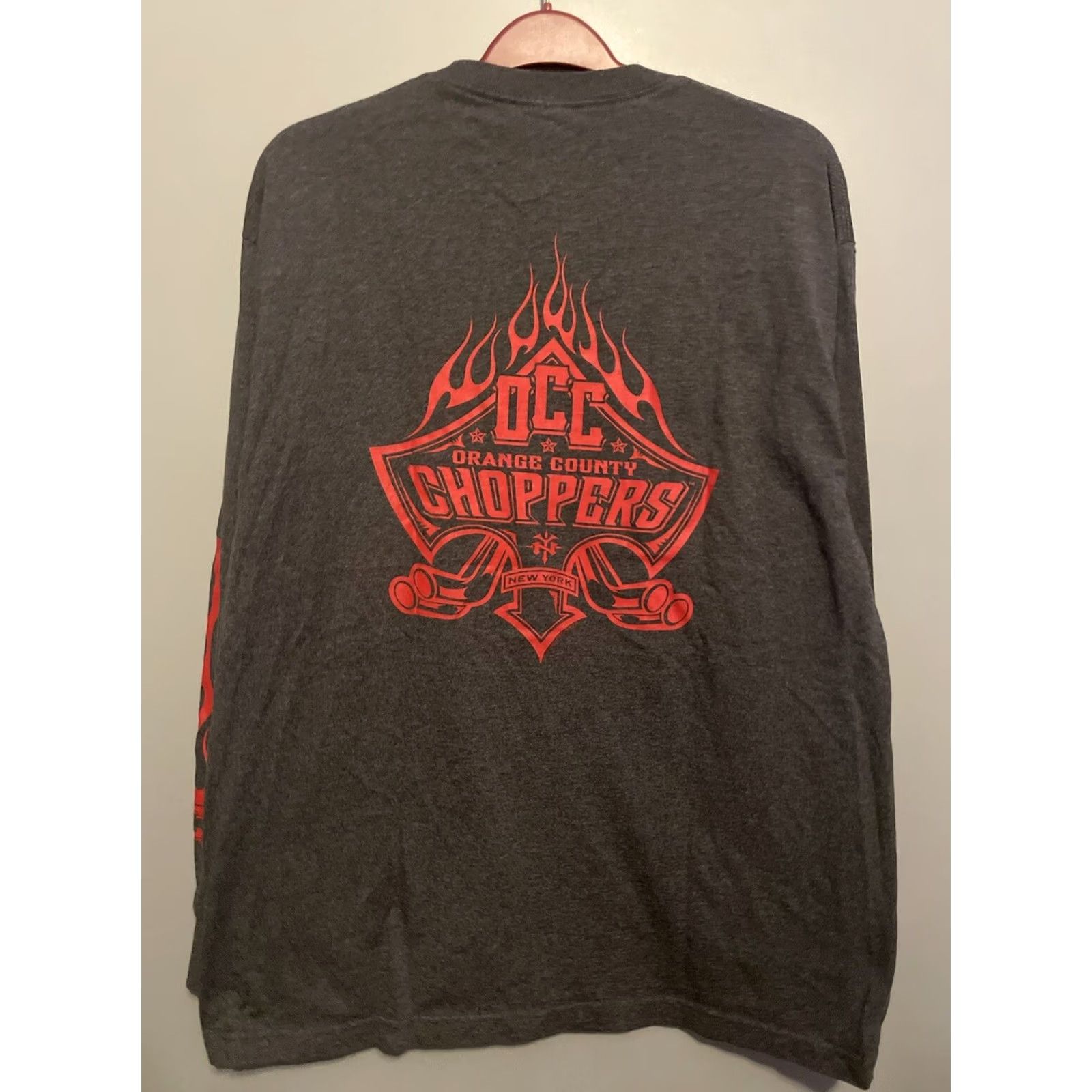 Logo 7 VINTAGE Orange County Chopper Shirt Mens XL Gray VTG Men Long Sleeve Logo Graphic Cotton Size US XL / EU 56 / 4 - 6 Thumbnail