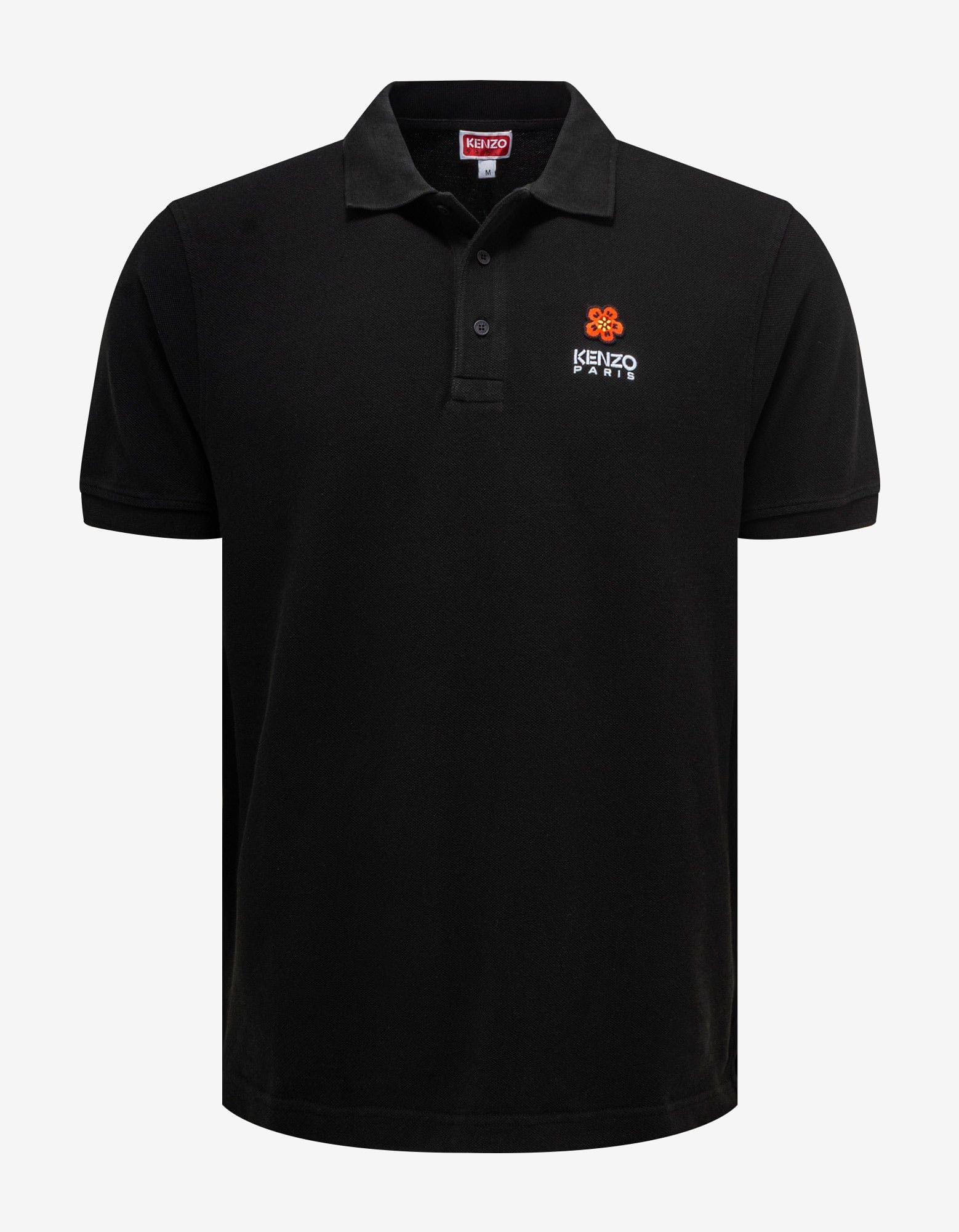 image of Kenzo Black Boke Flower Crest Logo Polo T-Shirt, Men's (Size 2XL)
