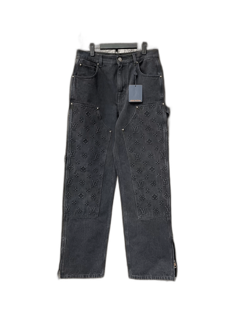 Louis Vuitton Louis Vuitton Black Embossed Denim Pants-yf Size US 30 / EU 46 - 1 Thumbnail