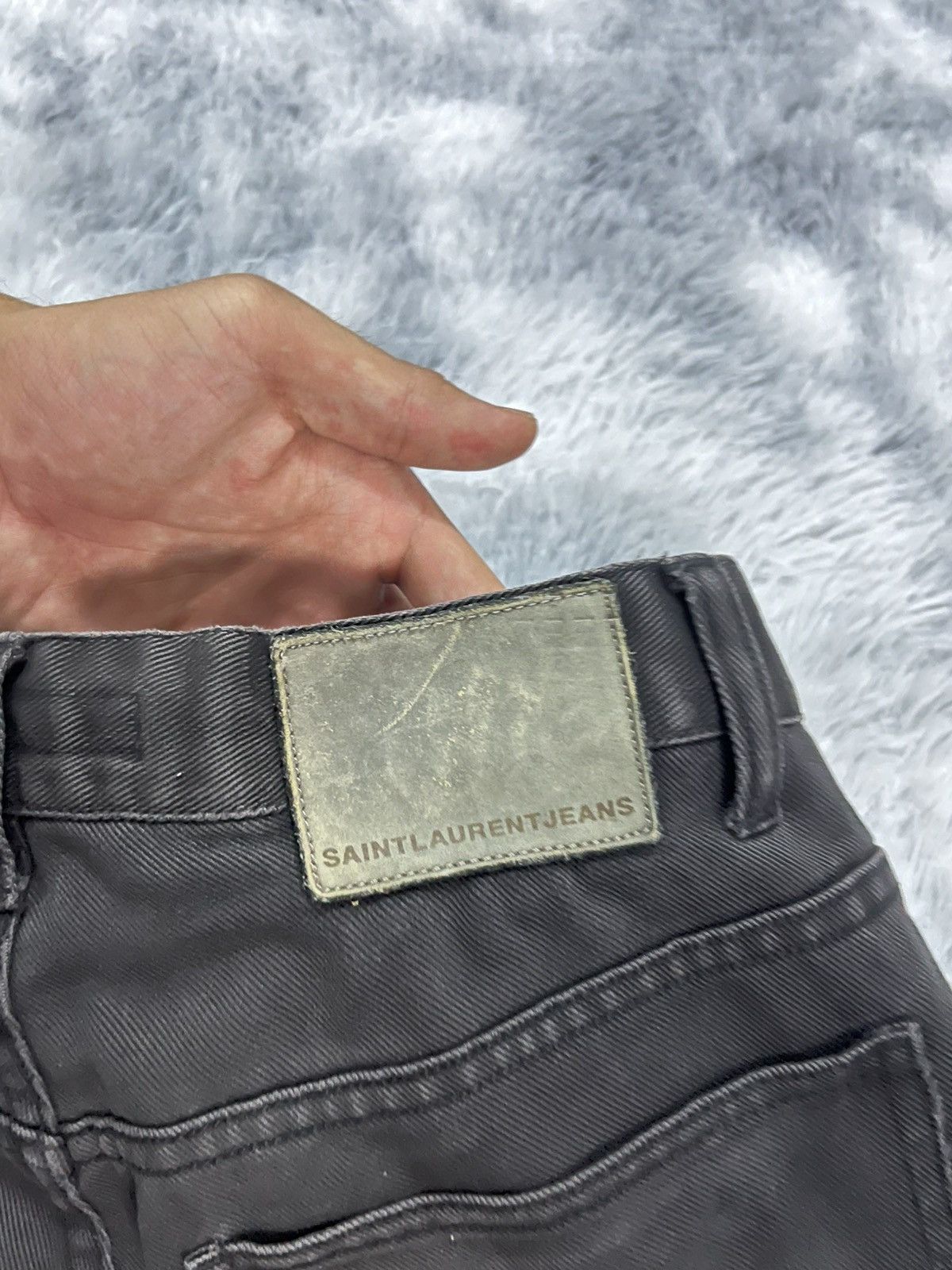 Saint Laurent Paris Vintage Saint Laurent Paris Black Sun Faded Pants Size US 30 / EU 46 - 13 Thumbnail