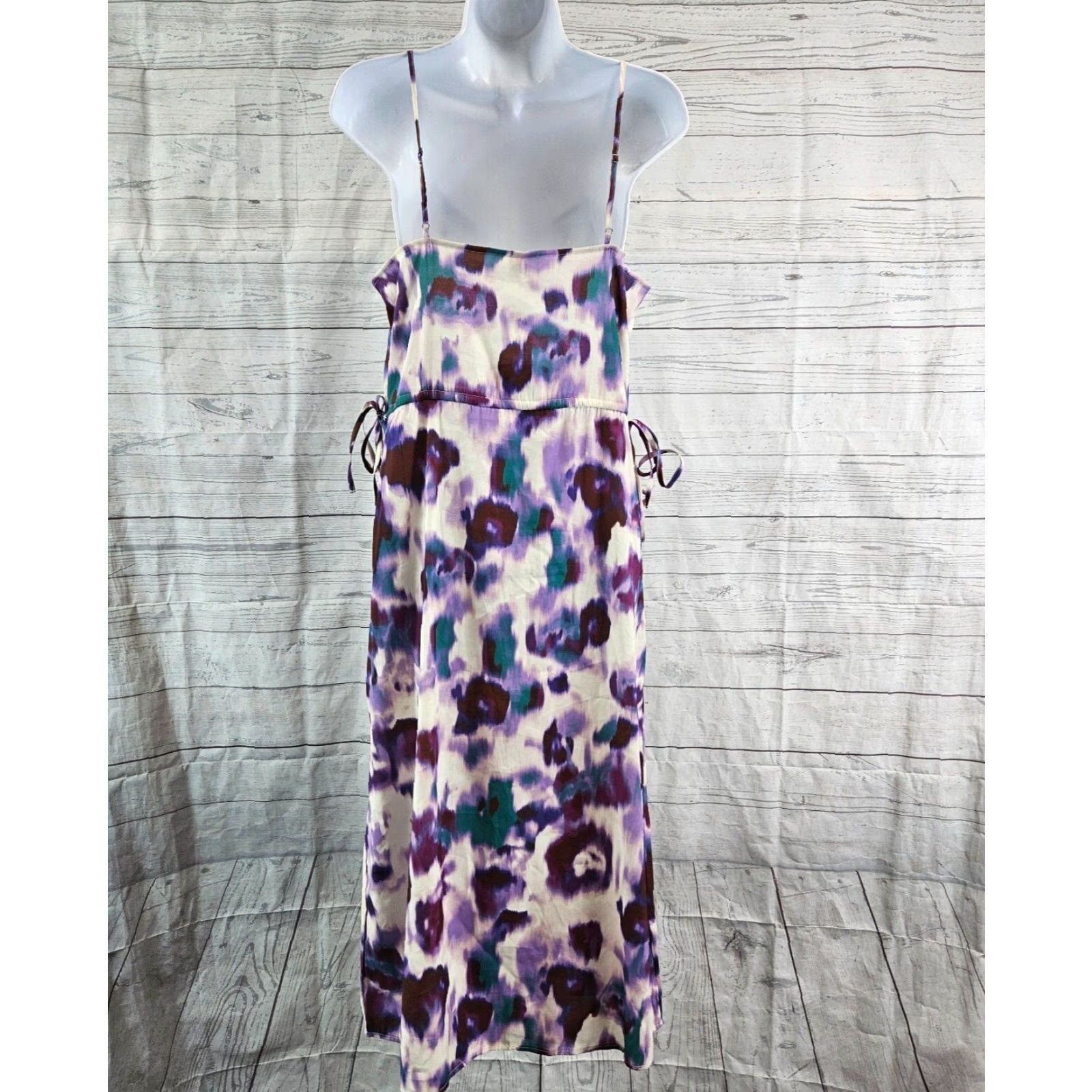 Vintage VINTAGE? No, not vintage. Universal Thread Womens Dress Sz Small Purple Teal Side Ties Pockets Sleeveless Size S / US 4 / IT 40 - 4 Thumbnail