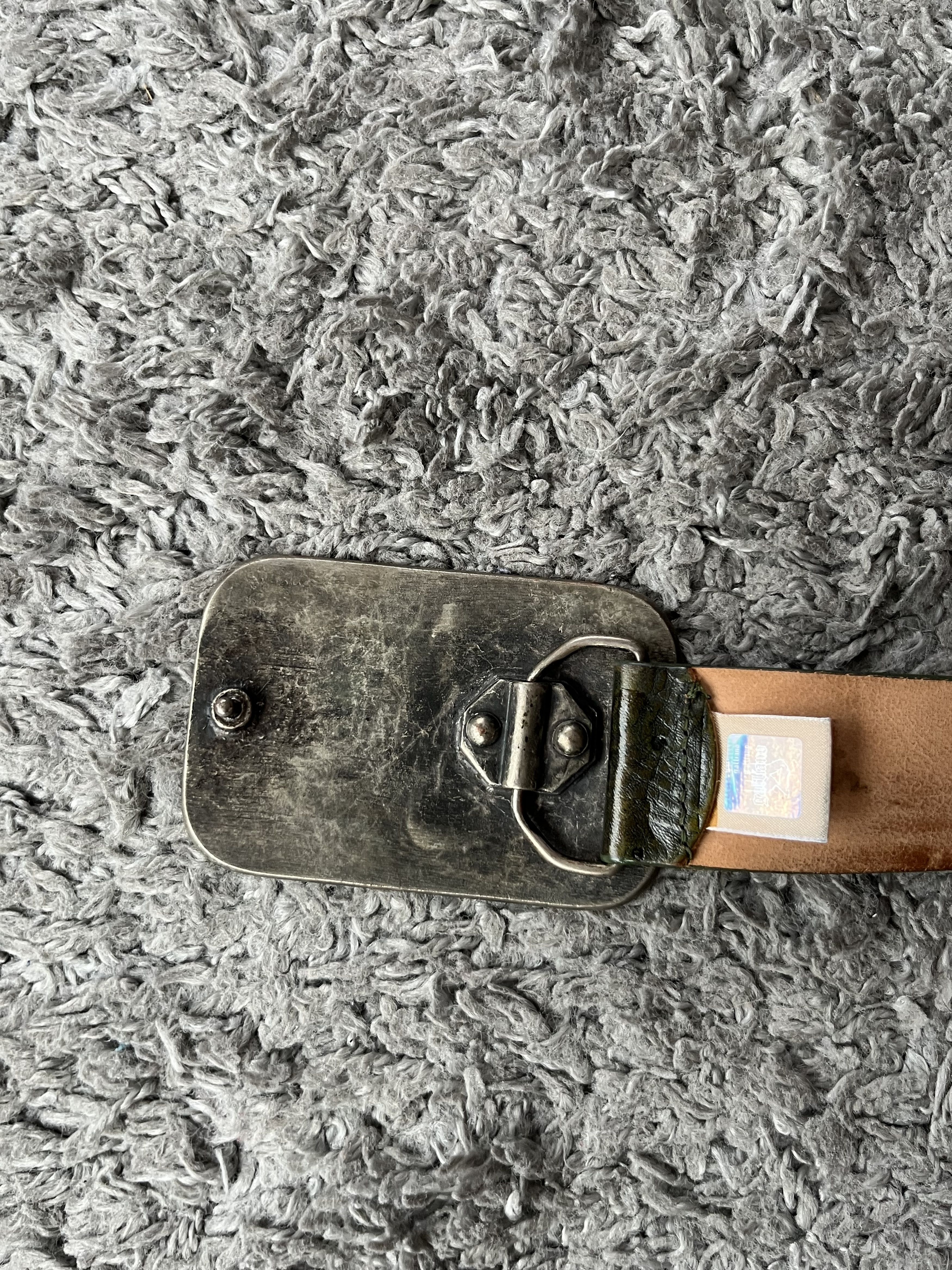 John Galliano Vintage John Galliano Leather Belt Gothic Punk Big Buckle Size ONE SIZE - 3 Thumbnail