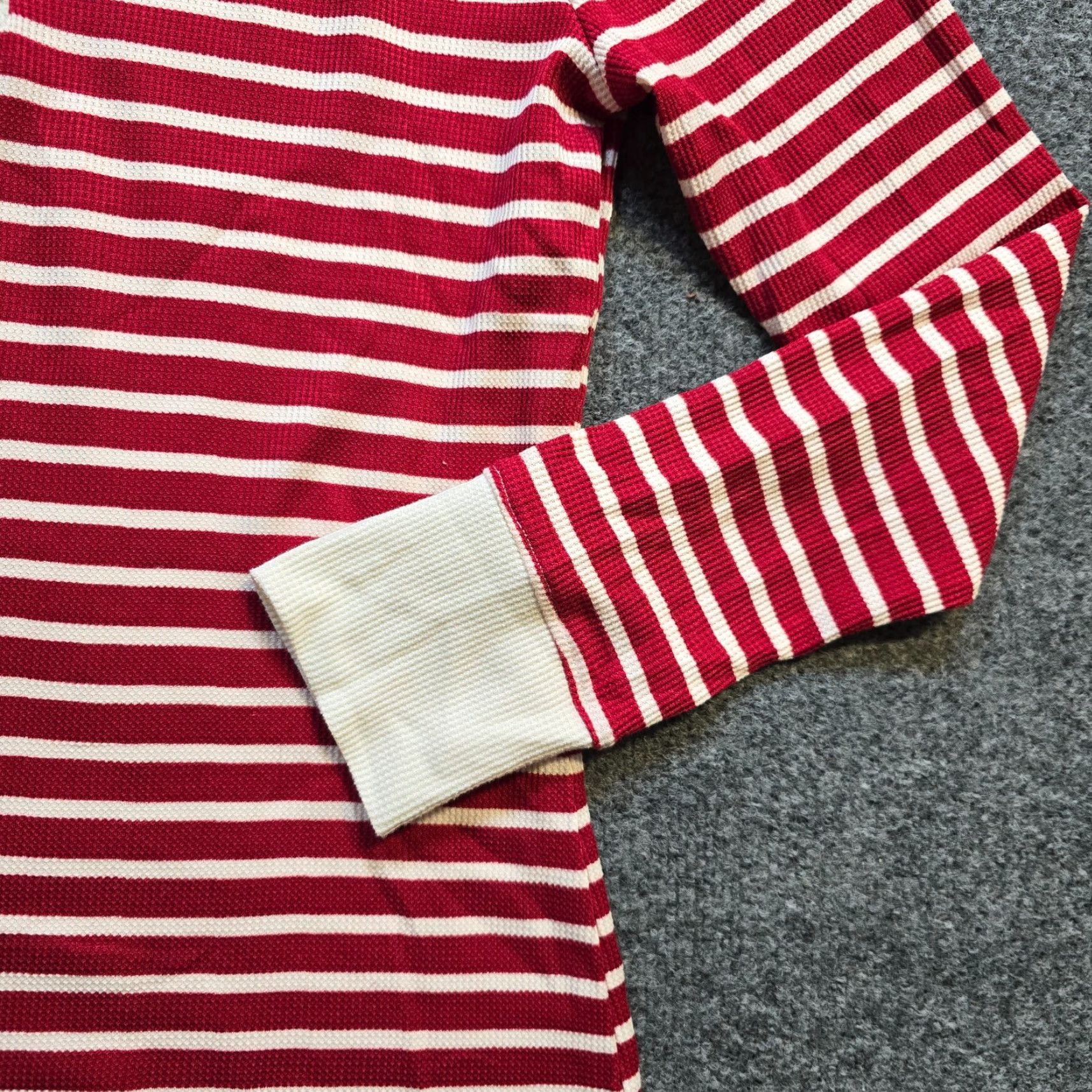 Lucky Brand Lucky Brand Top Womens Size Small Red White Stripe Thermal Henley Long Sleeve Shirt Size S / US 4 / IT 40 - 3 Thumbnail