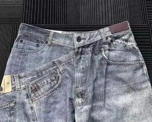 Jean Digitally printed distressed washed denim trousers Size US 32 / EU 48 - 5 Thumbnail