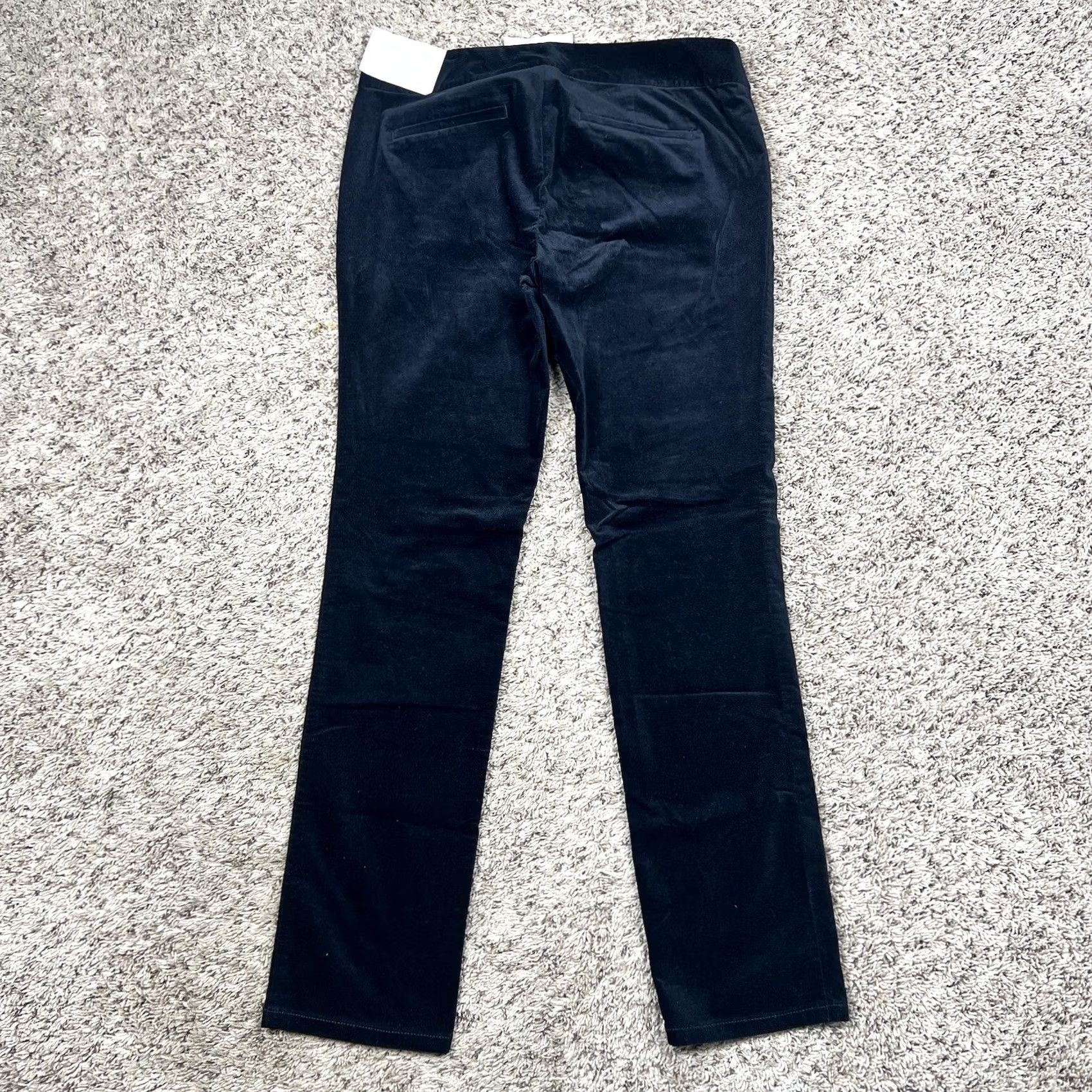 Ann Taylor VINTAGE? NO - but original: Ann Taylor Loft Black Velvet Marisa Skinny Leg Pants Stretch Fit Womens 8 Dress Pants Slim Front Pockets 30in Inseam Size 30" / US 8 / IT 44 - 3 Thumbnail