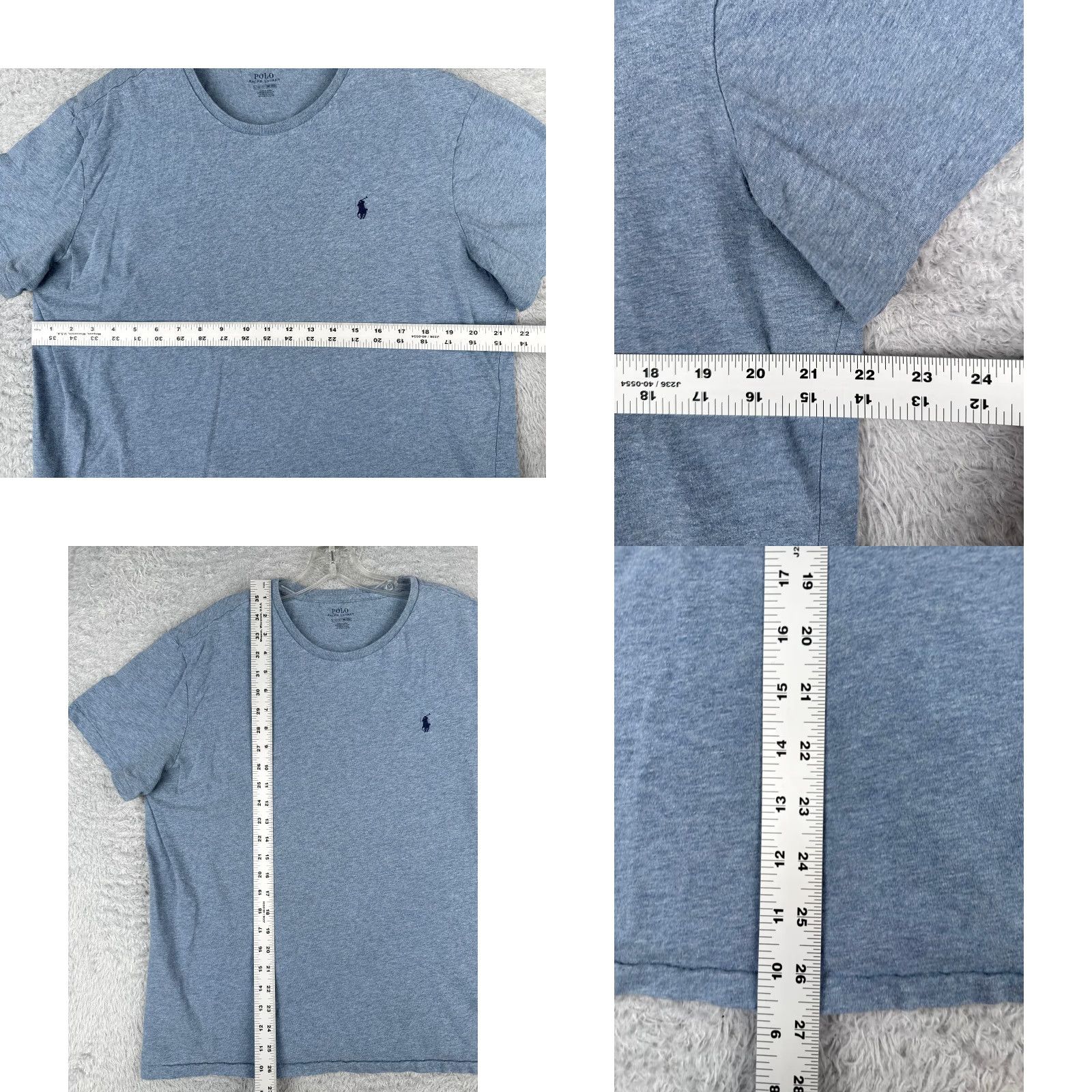 Ralph Lauren VINTAGE Polo Ralph Lauren Shirt Adult Large Blue Short Sleeve Crew Neck 100% Cotton Logo Embroidered Mens Size US L / EU 52-54 / 3 - 8 Thumbnail