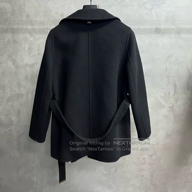 Louis Vuitton Louis Vuitton 24 Black Solid Lapel Tie Long Sleeve Coat Size XS / US 0-2 / IT 36-38 - 5 Thumbnail