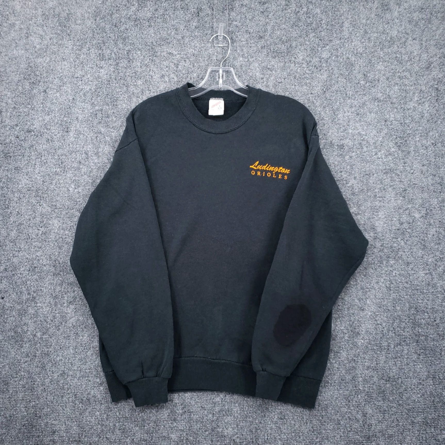 Jerzees VINTAGE Jerzees Sweatshirt Mens L Black Ludington Orioles Long Sleeves Crew Neck Pullover Cotton Size US L / EU 52-54 / 3 - 2 Thumbnail