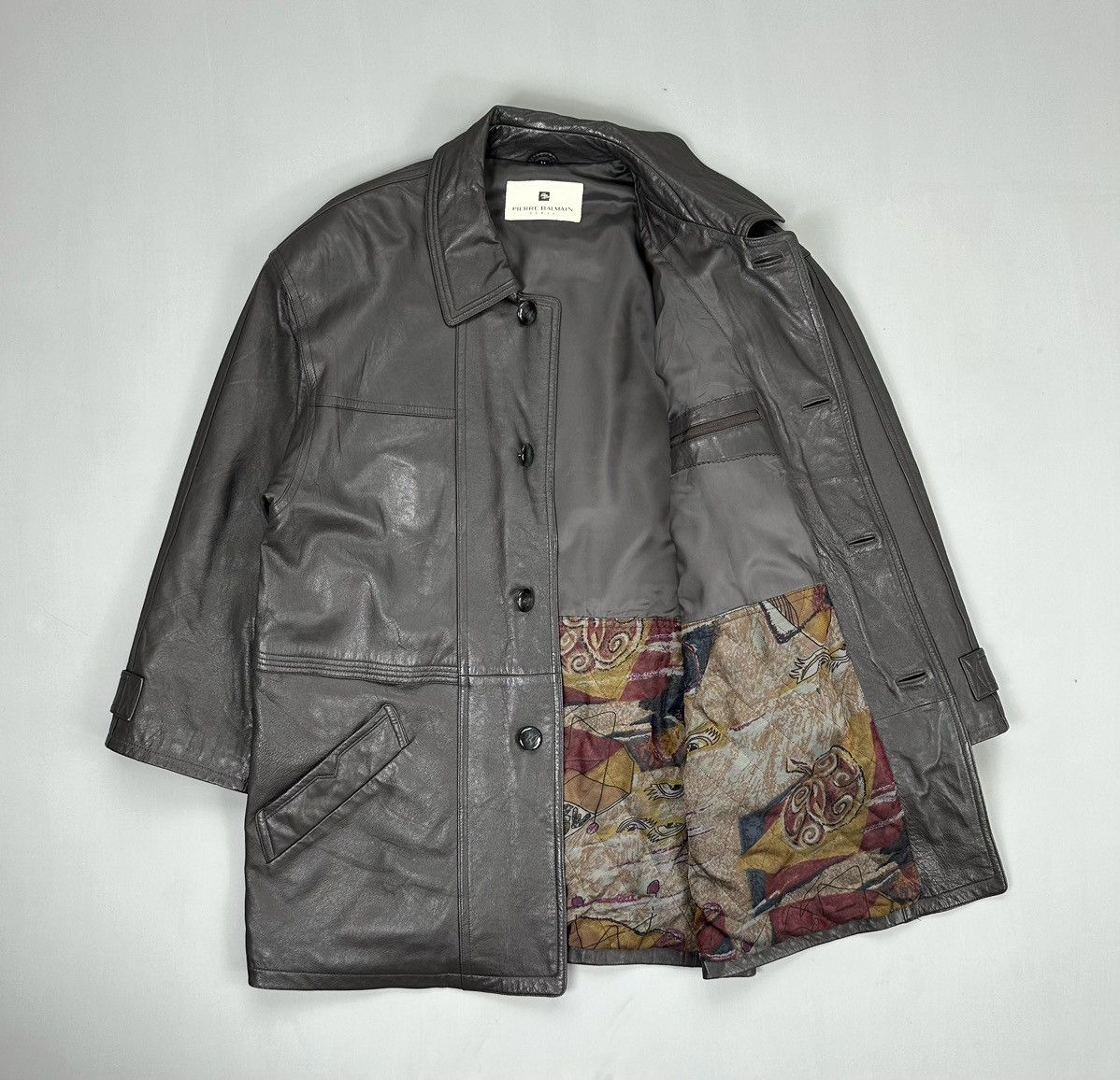 Balmain × Leather Jacket × Pierre Balmain Pierre Balmain Long Jacket 