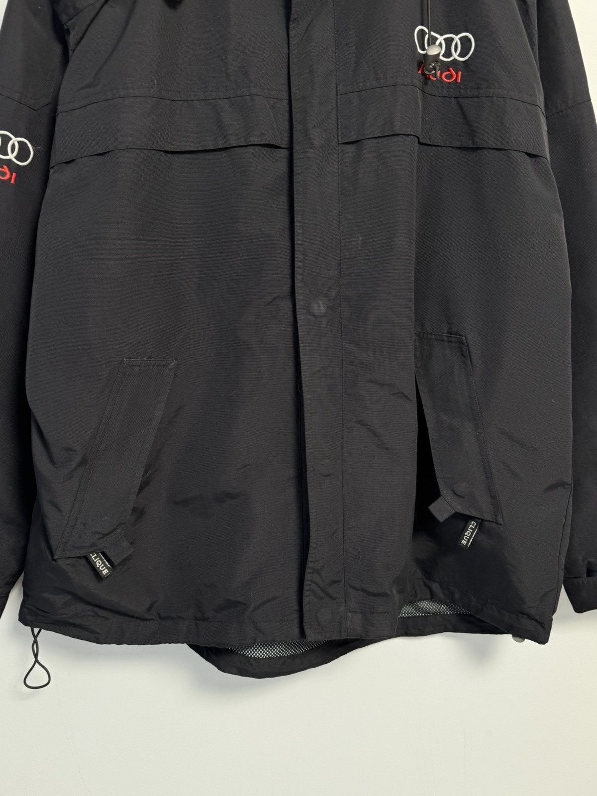 Audi Vintage 90s Men's Audi Black Jacket With Foldable Hood Size US XL / EU 56 / 4 - 5 Thumbnail