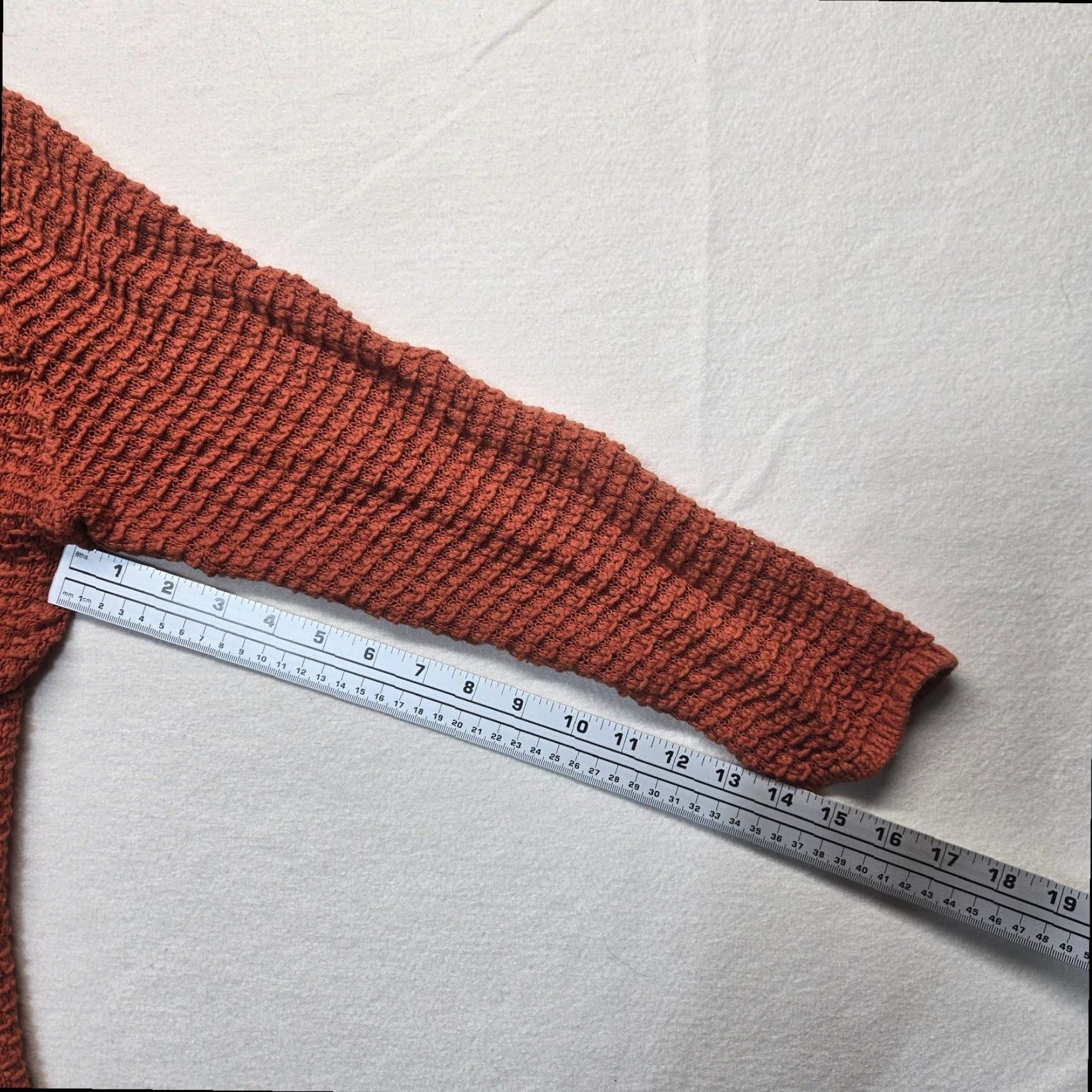 J. Jill J Jill Women's Orange Linen Cardigan Sweater Large Long Sleeve V-Neck Button Up Breathable Fall Spring Winter Size L / US 10 / IT 46 - 7 Thumbnail