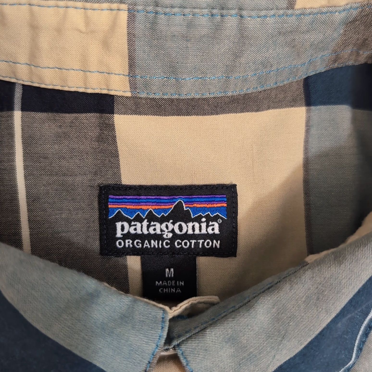 Patagonia Patagonia Shirt Mens Medium Blue Beige Plaid Short Sleeve Button Up Collared Size US M / EU 48-50 / 2 - 2 Thumbnail