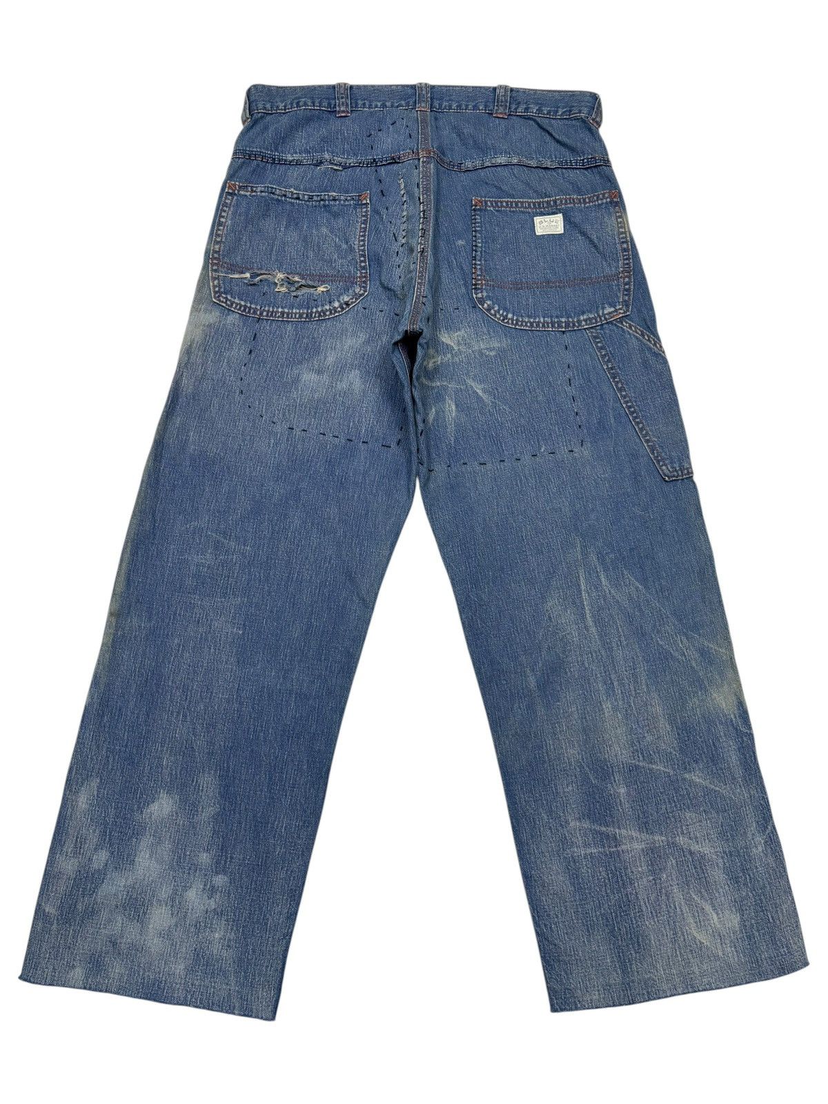 Kapital RARE‼️ BORO SASHIKO PATCHWORK BAGGY JEANS BLUE BLUE JAPAN Size US 34 / EU 50 - 2 Thumbnail