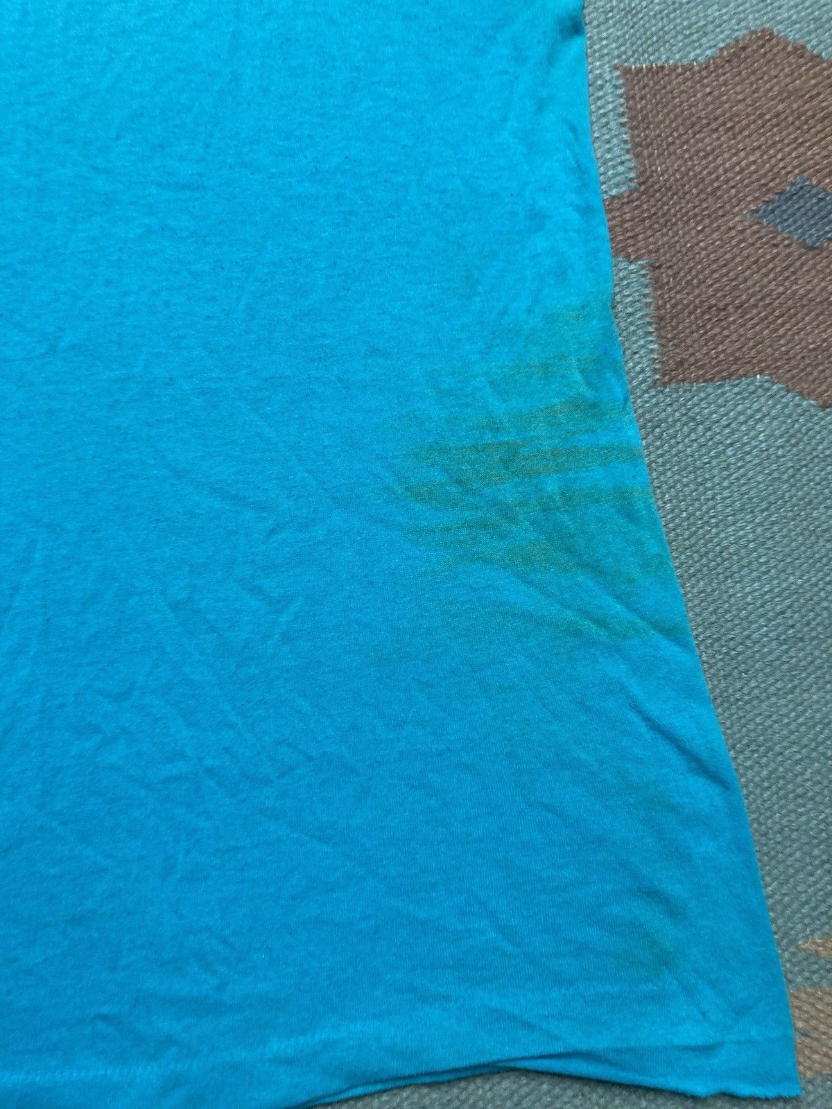 Vintage Vintage 80s pocket t shirt blank teal blue worn soft medium Size US M / EU 48-50 / 2 - 10 Thumbnail
