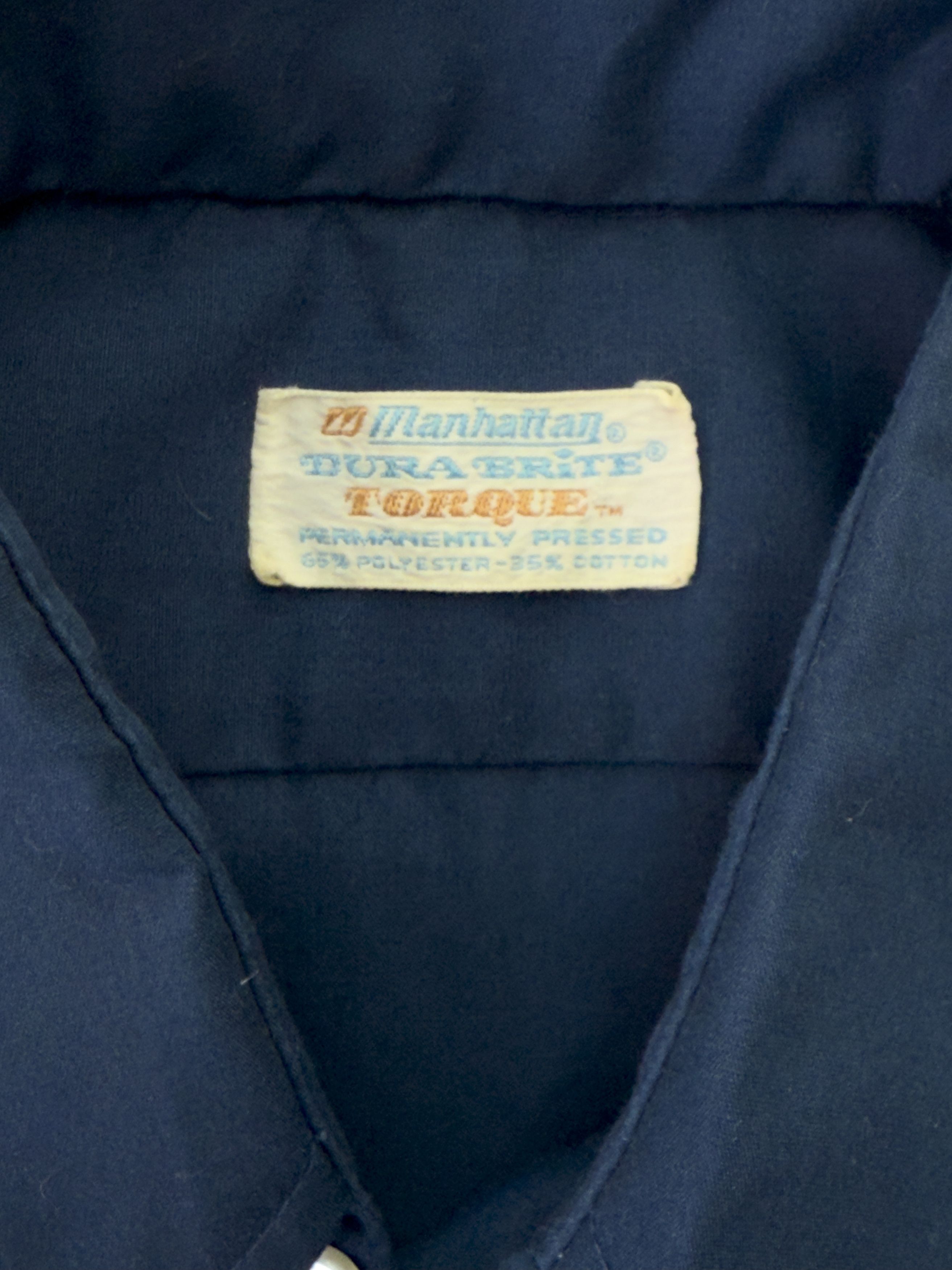 Other Vintage Navy Long Sleeve Button Up by Manhattan Dura-Brite Size US L / EU 52-54 / 3 - 5 Thumbnail