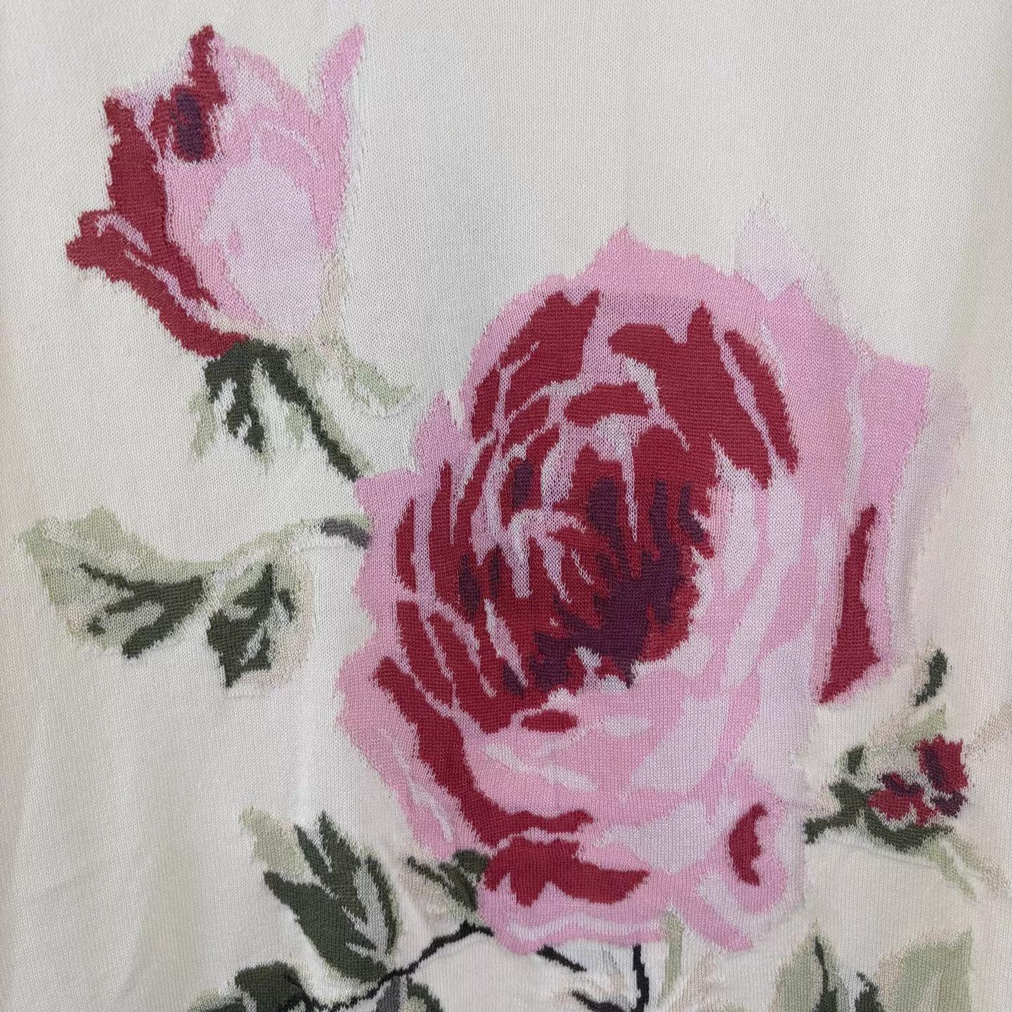 Dior Dior Embroidered Floral Knit SS Beige Rose XL/XXL Size XL / US 12-14 / IT 48-50 - 4 Thumbnail