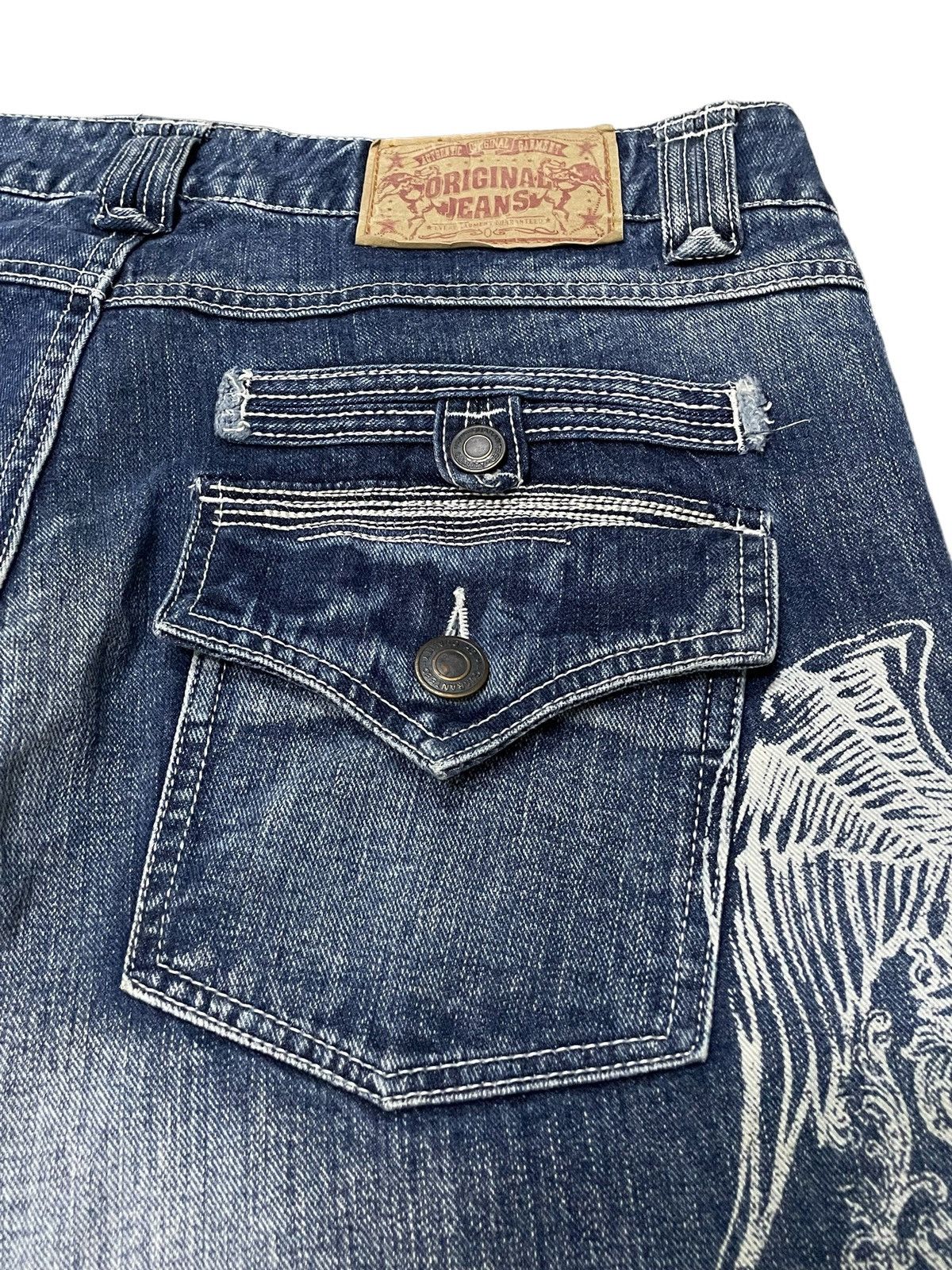 Hysteric Glamour × Japanese Brand × Red Monkey undercover gothic wing skull style baggy loose jeans Size US 34 / EU 50 - 19 Thumbnail