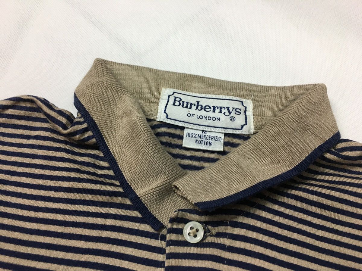 Burberry 90s Burberrys Of London Striped Single Pocket Polo Tee Size US S / EU 44-46 / 1 - 5 Thumbnail