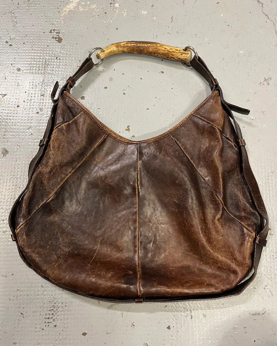 Yves Saint Laurent AW2002 Yves Saint Laurent Brown Eroded Leather