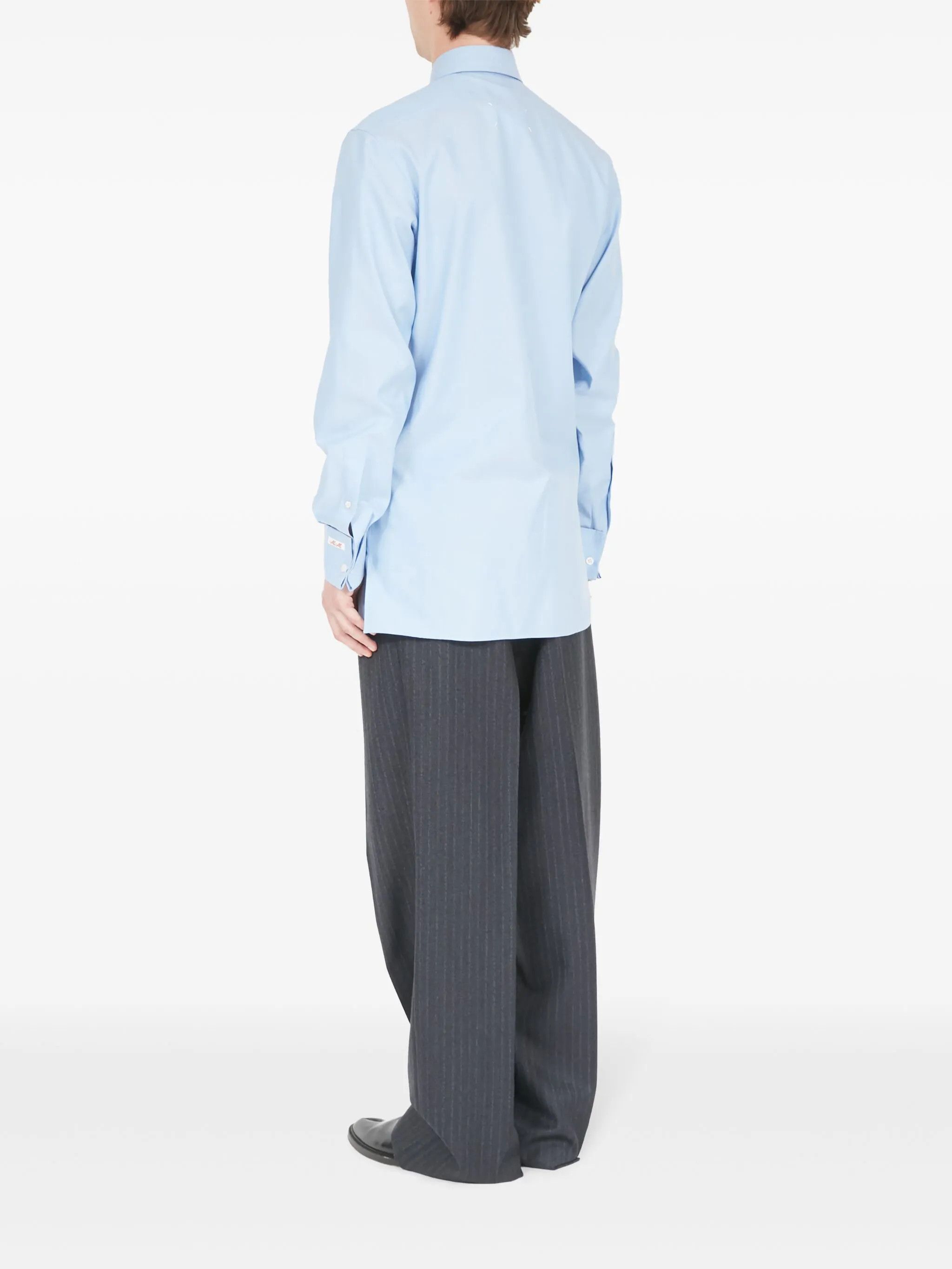 Maison Margiela oc11z0925 Oversized Collar Cotton Shirt in Blue Size US L / EU 52-54 / 3 - 5 Thumbnail