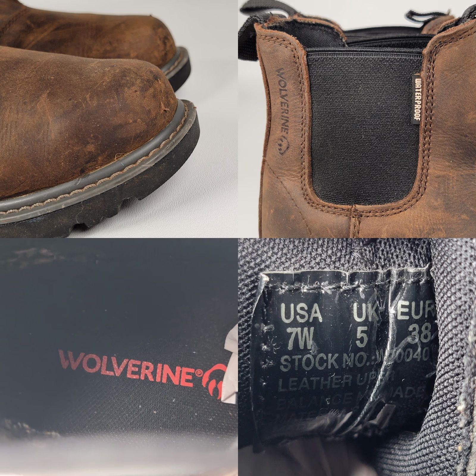 Vintage Wolverine Floorhand Romeo Waterproof Leather Brown Work Boot Women's Size 7W Size US 5 / IT 35 - 9 Thumbnail