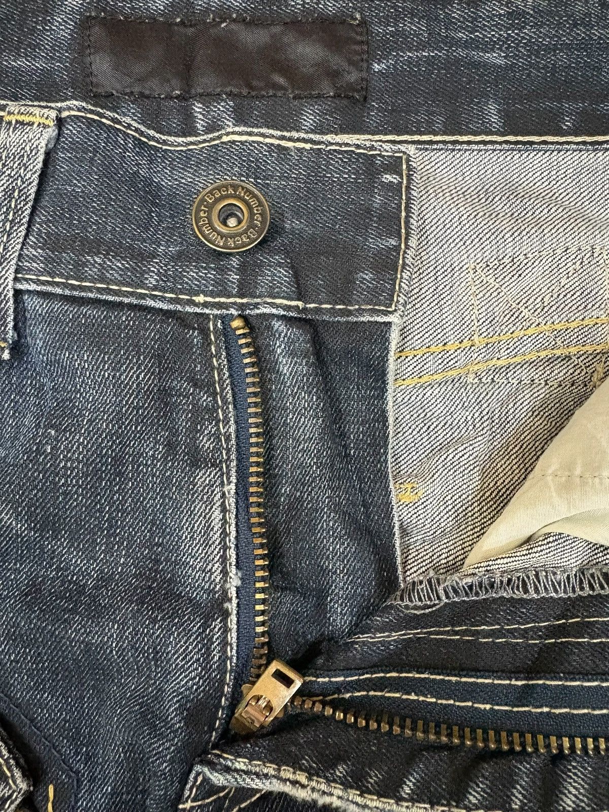 Japanese Brand Vintage Back Number Buckle Back Distress Baggy Jeans Size US 32 / EU 48 - 9 Thumbnail