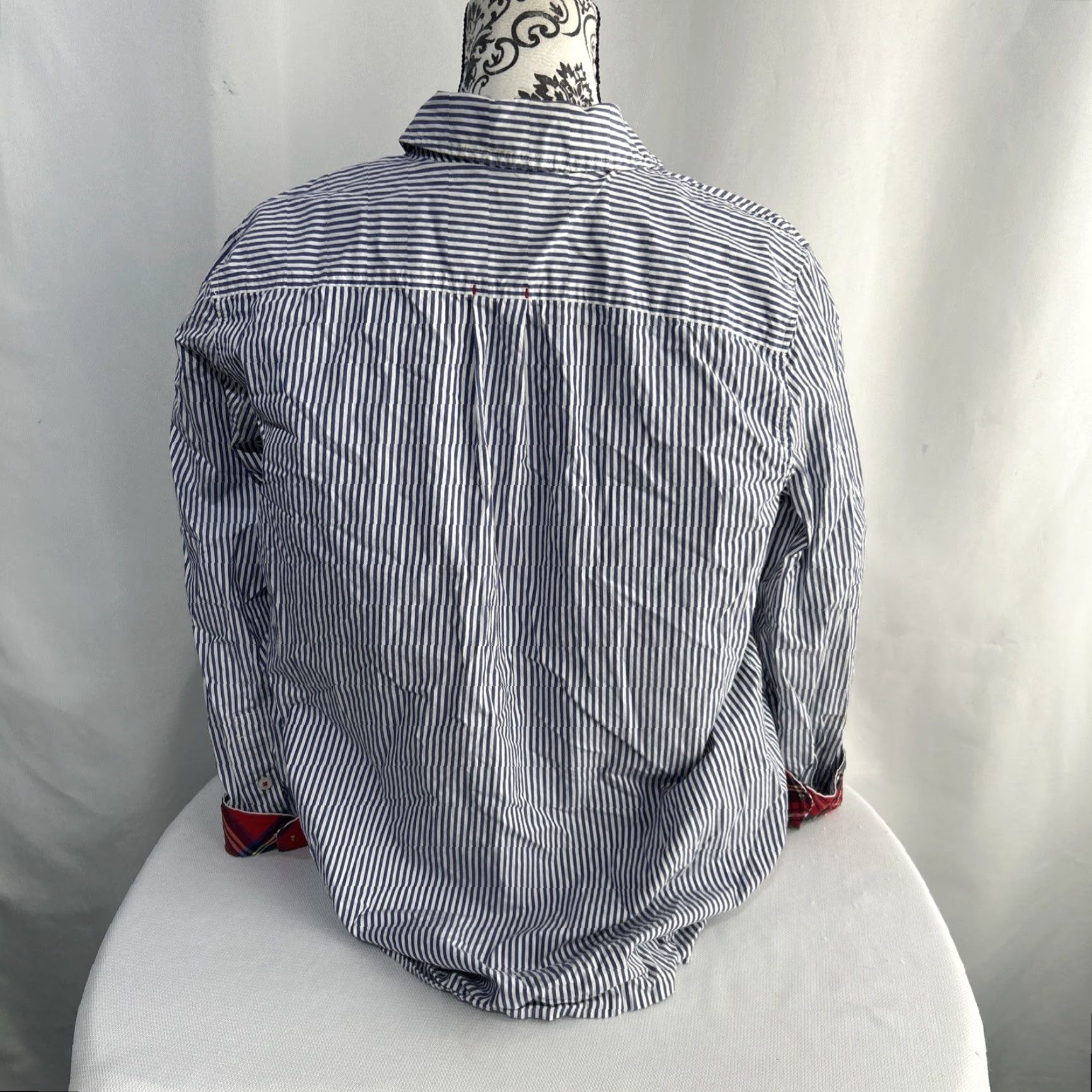 Vineyard Vines Vineyard Vines Button-Up Shirt Womens Size 16 Blue Red Striped Plaid Relaxed Classic Preppy Shirt Women Mens? Size XXL / US 16-18 / IT 52-54 - 4 Thumbnail