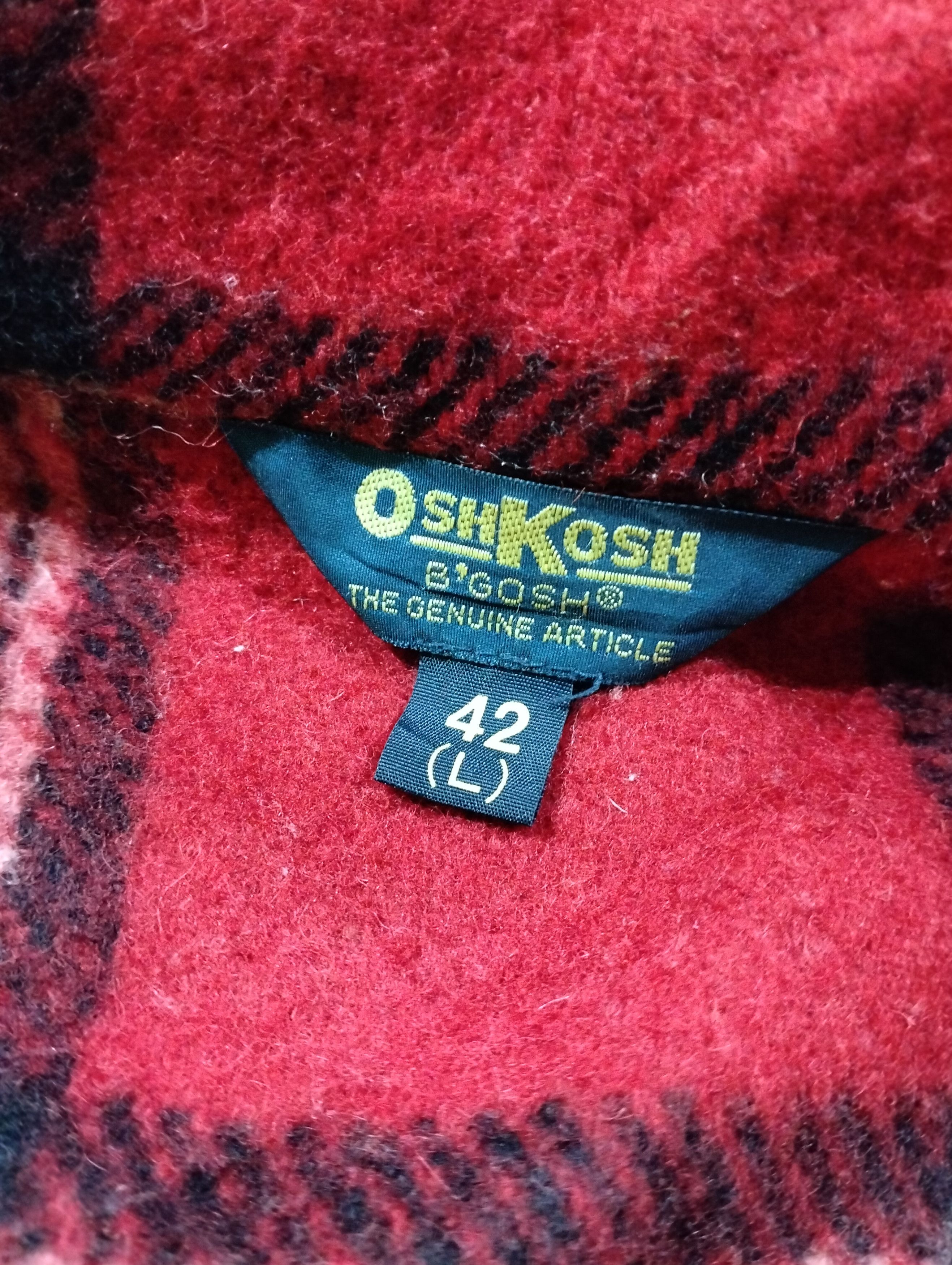 Oshkosh Oshkosh B Gosh Wool Red Tartan Zipper Jacket Size US L / EU 52-54 / 3 - 14 Thumbnail