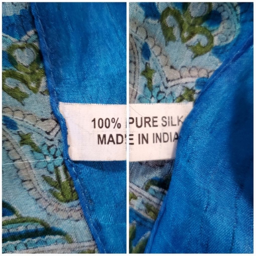 Other Made in India 68x19" Scarf 100% Silk Vintage Chiffon Size ONE SIZE - 9 Thumbnail