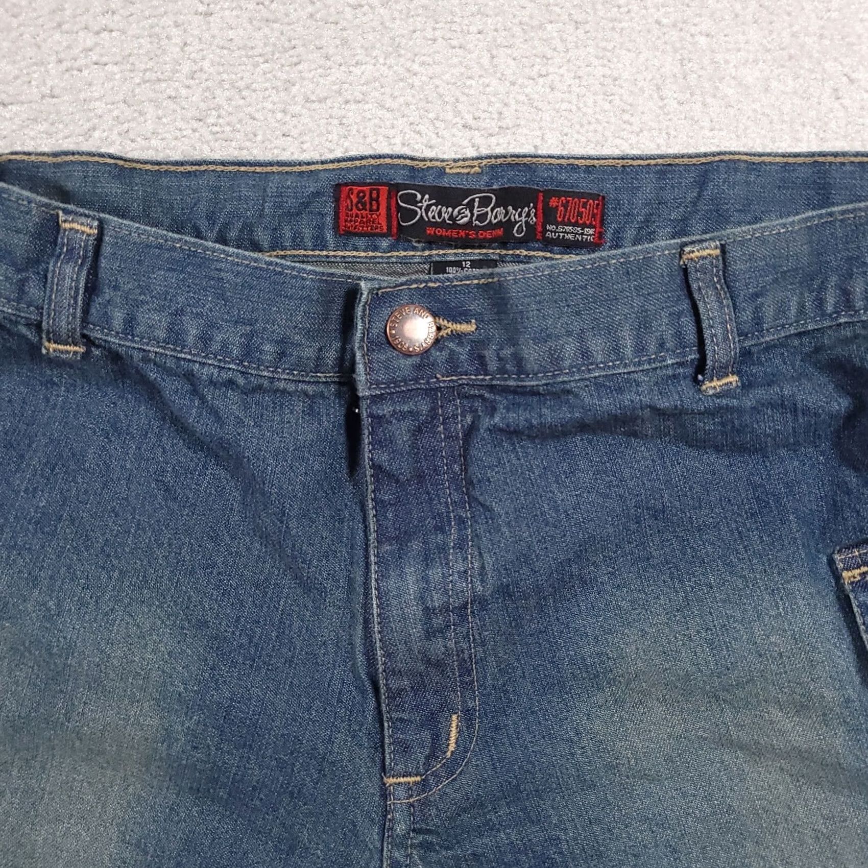 Vintage VINTAGE Steve & Barry's Cargo Jean Shorts Women 12 Denim Y2K Adjustable Waist Cargo Shorts 90s Recreational Womens Size 34" / US 12 / IT 48 - 3 Thumbnail