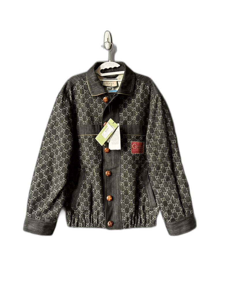 Gucci Gucci Black Denim Jacket with Wooden Buttons Size US L / EU 52-54 / 3 - 1 Thumbnail