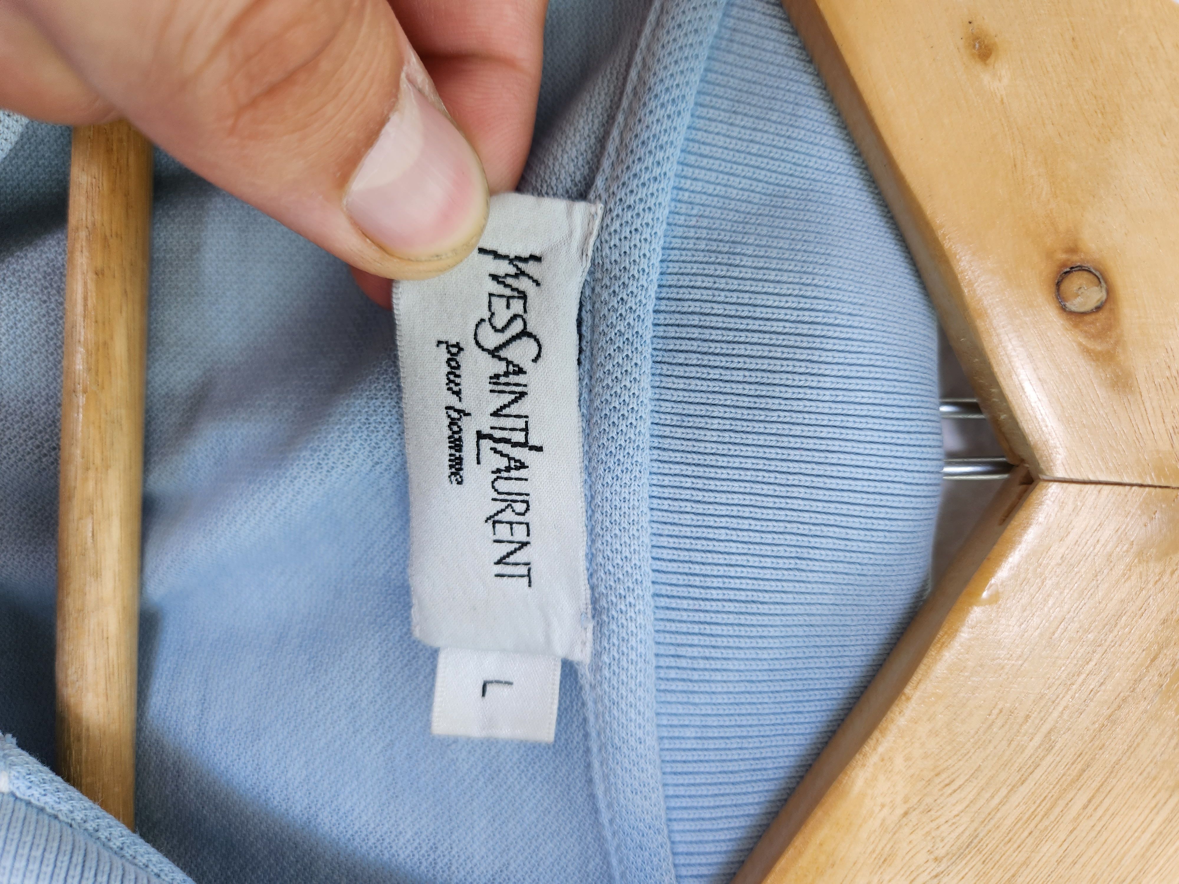 Vintage 90s Vintage Yves Saint Laurent YSL blue Polo T-Shirt Size US L / EU 52-54 / 3 - 10 Thumbnail