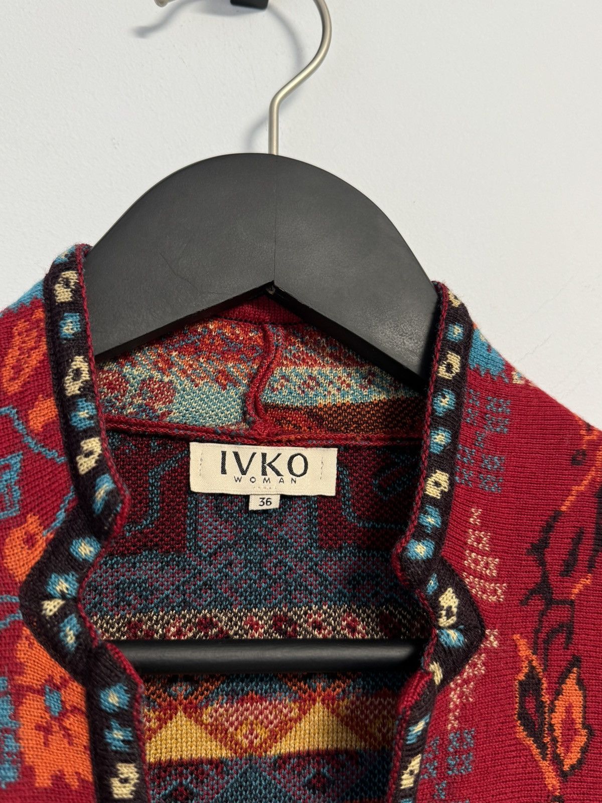 Other IVKO Colorful Knit Cardigan Ethnic Pattern Boho Wool Blend Size XS / US 0-2 / IT 36-38 - 6 Thumbnail