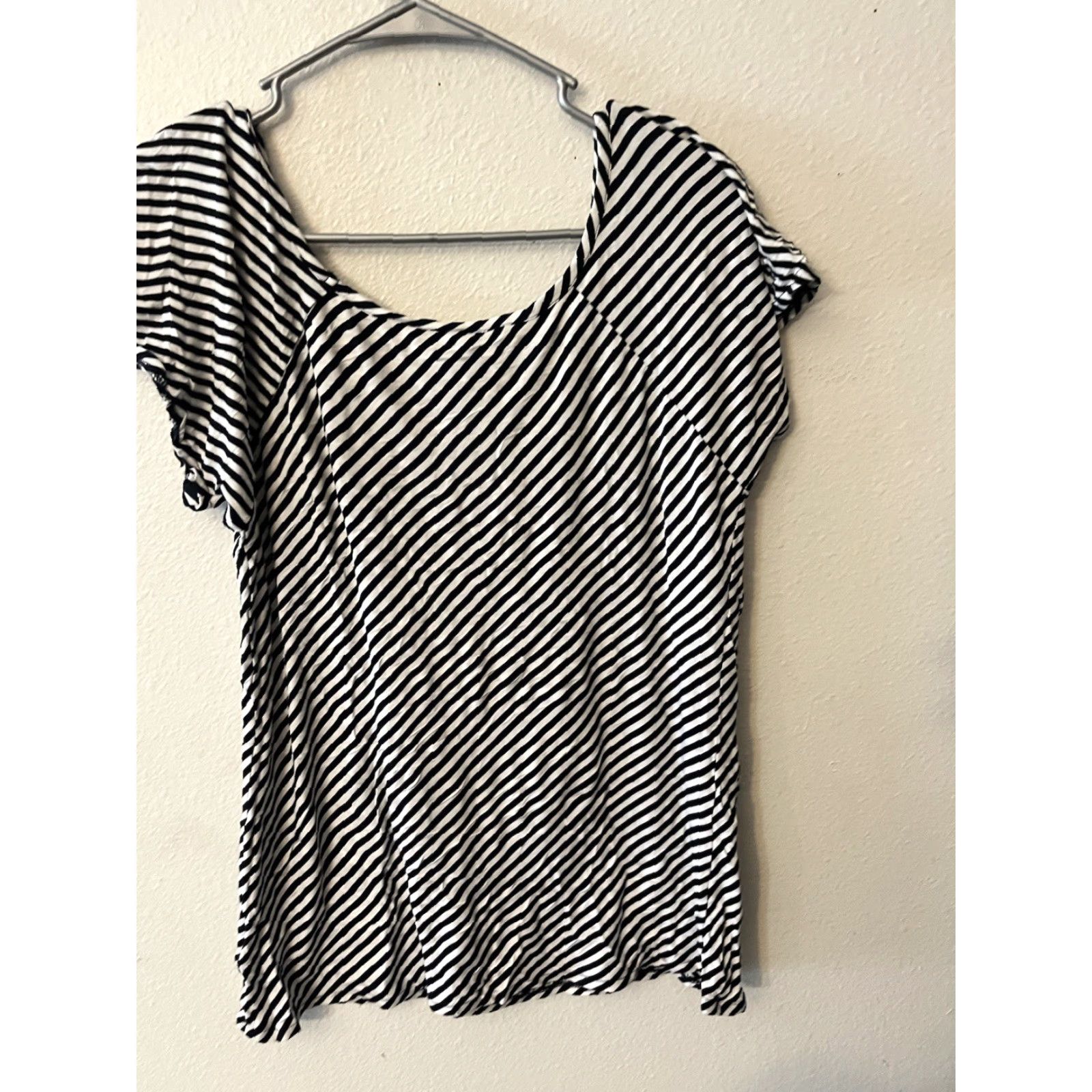 Michael Kors Michael Kors Blouse Shirt - Women Short Sleeve Knit Top Multicolor Striped Scoop Neck Size Small Size S / US 4 / IT 40 - 3 Thumbnail