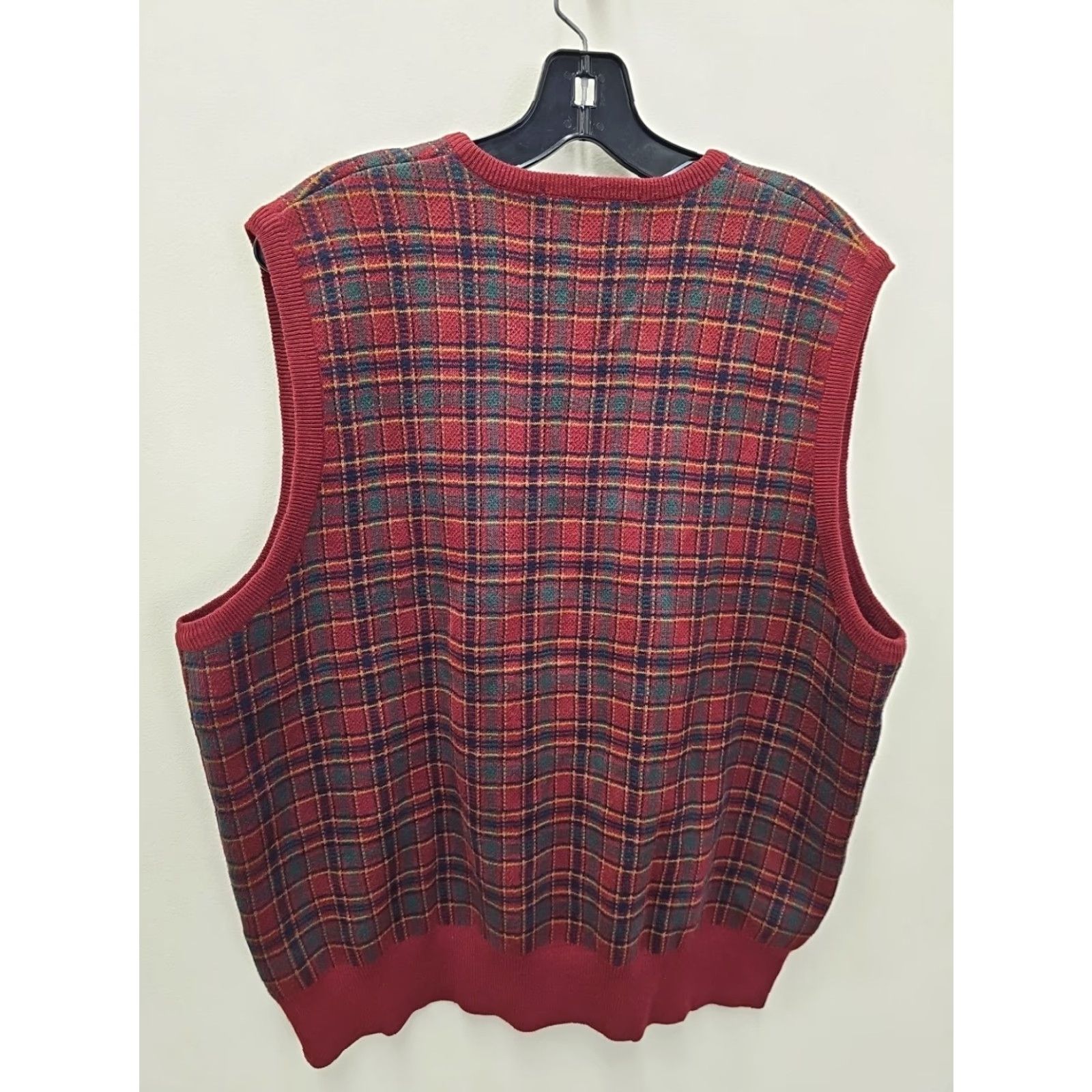 Ralph Lauren VINTAGE Ralph Lauren Polo Golf Patch Vest Knit Cotton Red Plaid Mens XL Size US XL / EU 56 / 4 - 3 Thumbnail